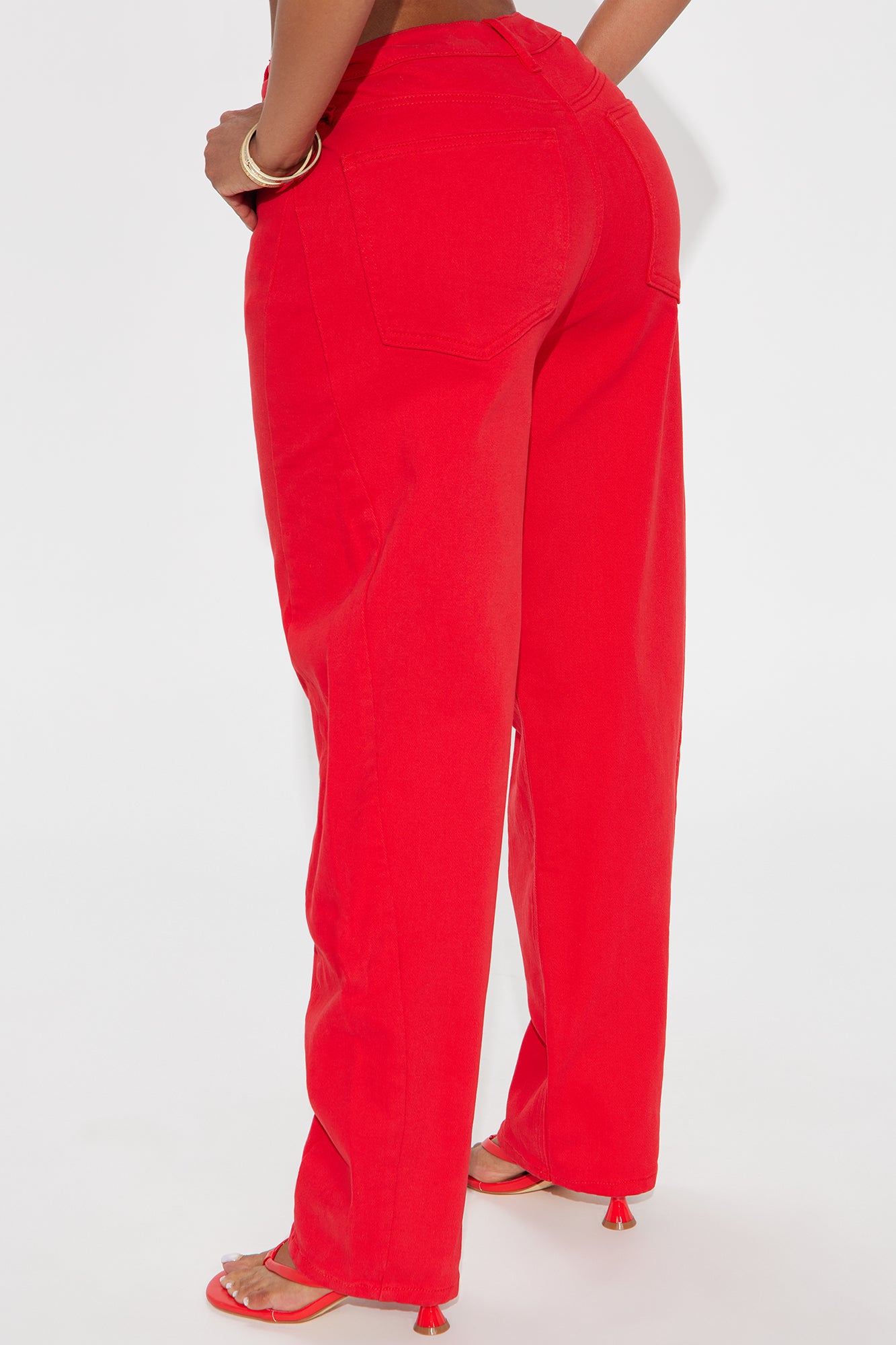 Allegra Barrel Pant - Red - Image 3