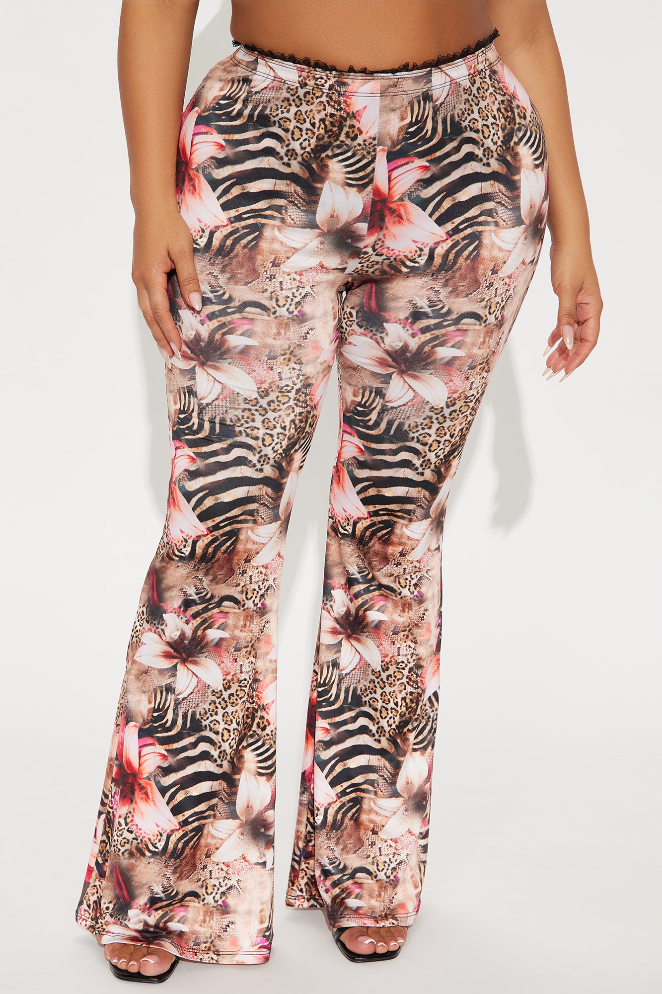 Feline Behavior Leopard Flare Pant - Mocha/combo - Image 5