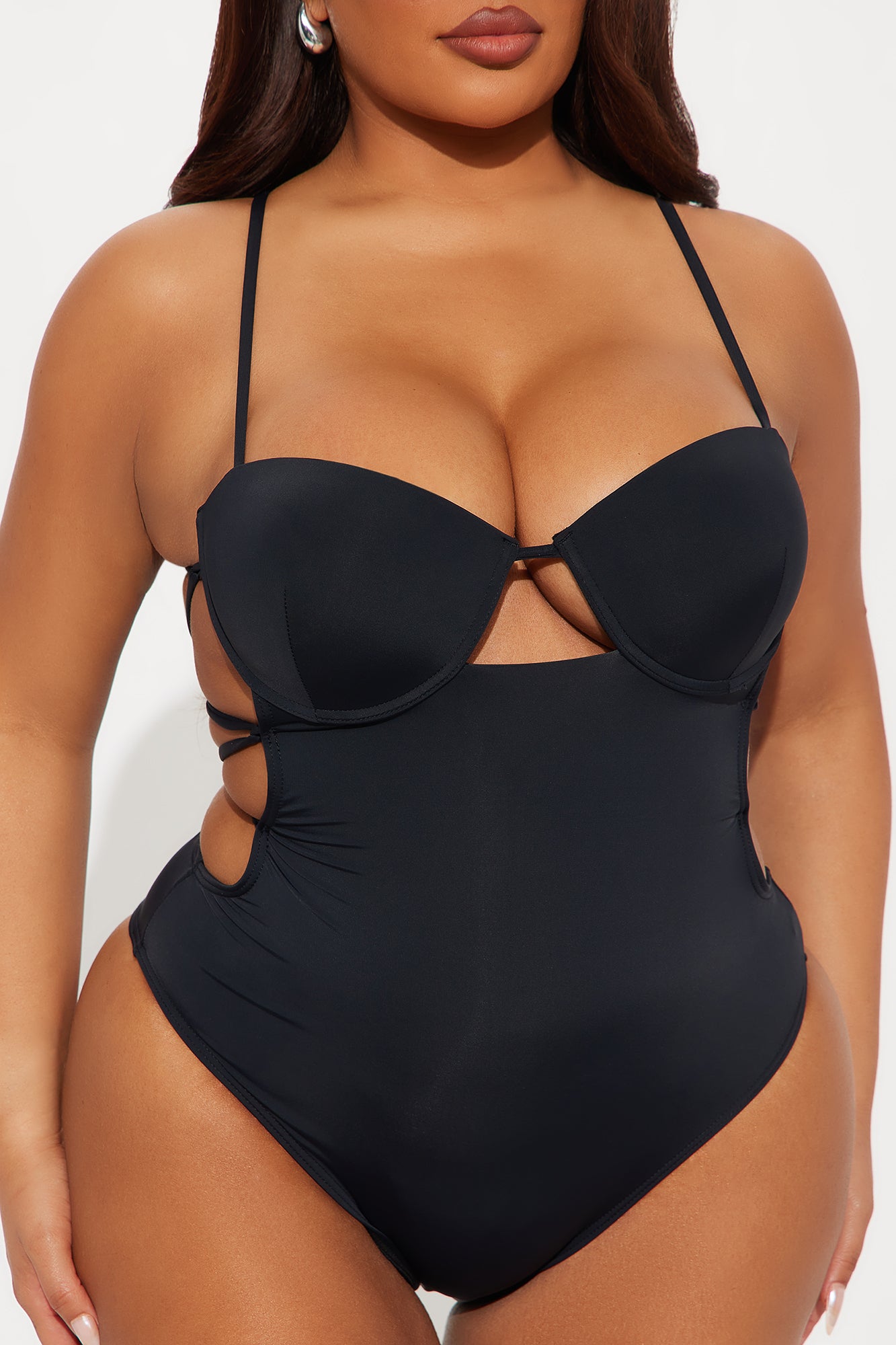Villa Classic Strappy Underwire 1 Piece Swimsuit - Black - Image 5