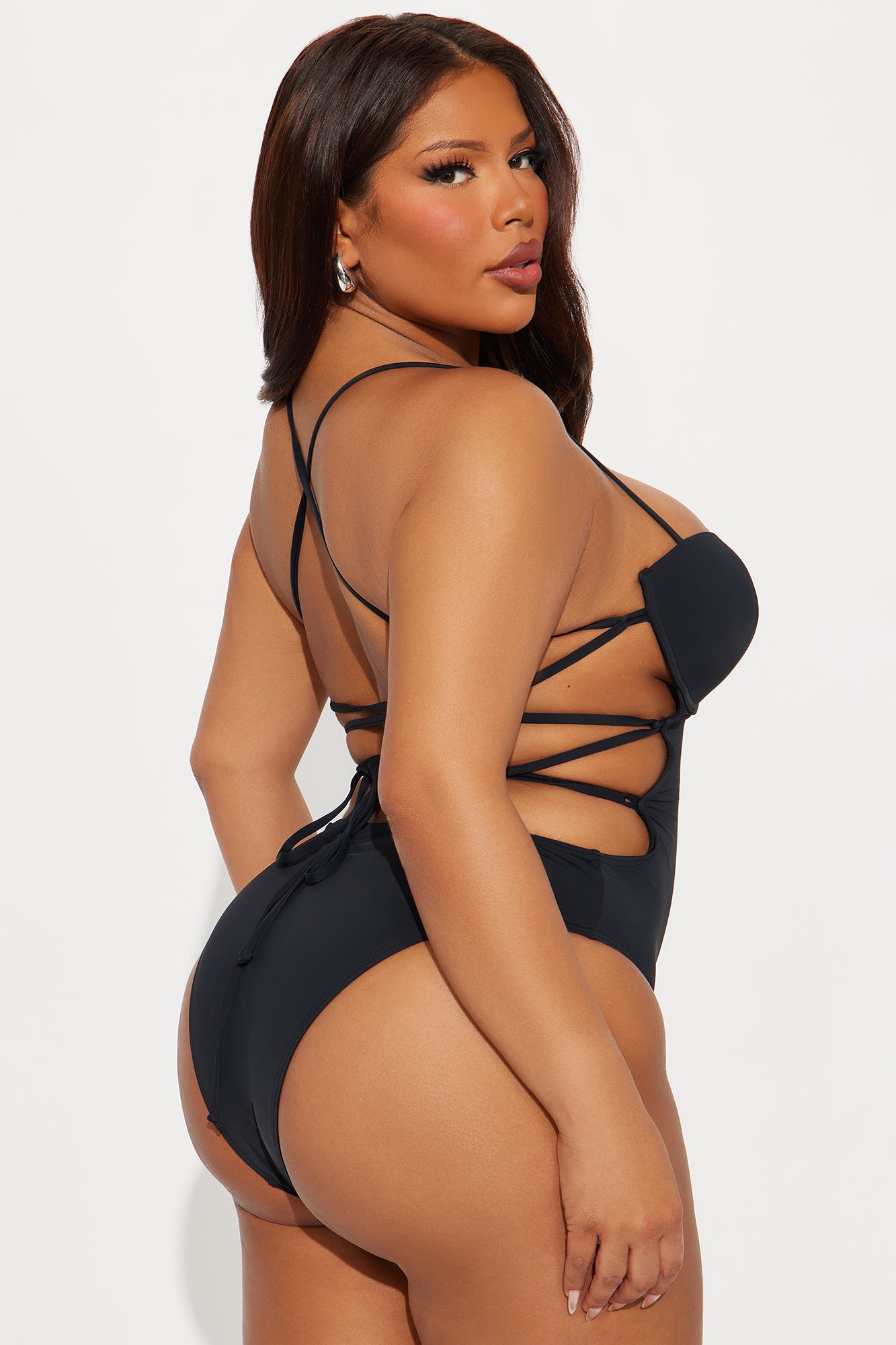 Villa Classic Strappy Underwire 1 Piece Swimsuit - Black - Image 6