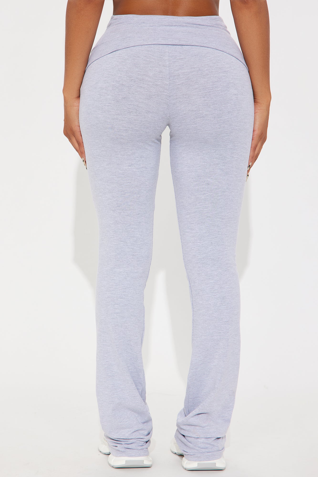Tall Adriana Foldover Flare Pant - Heather Grey - Image 3