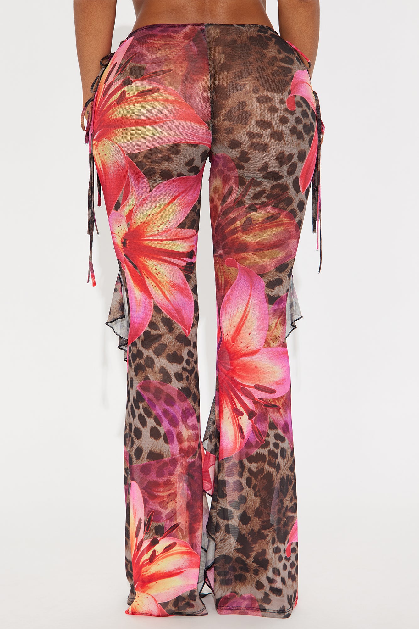 Itati Leopard Mesh Flare Pant - Brown/combo - Image 4