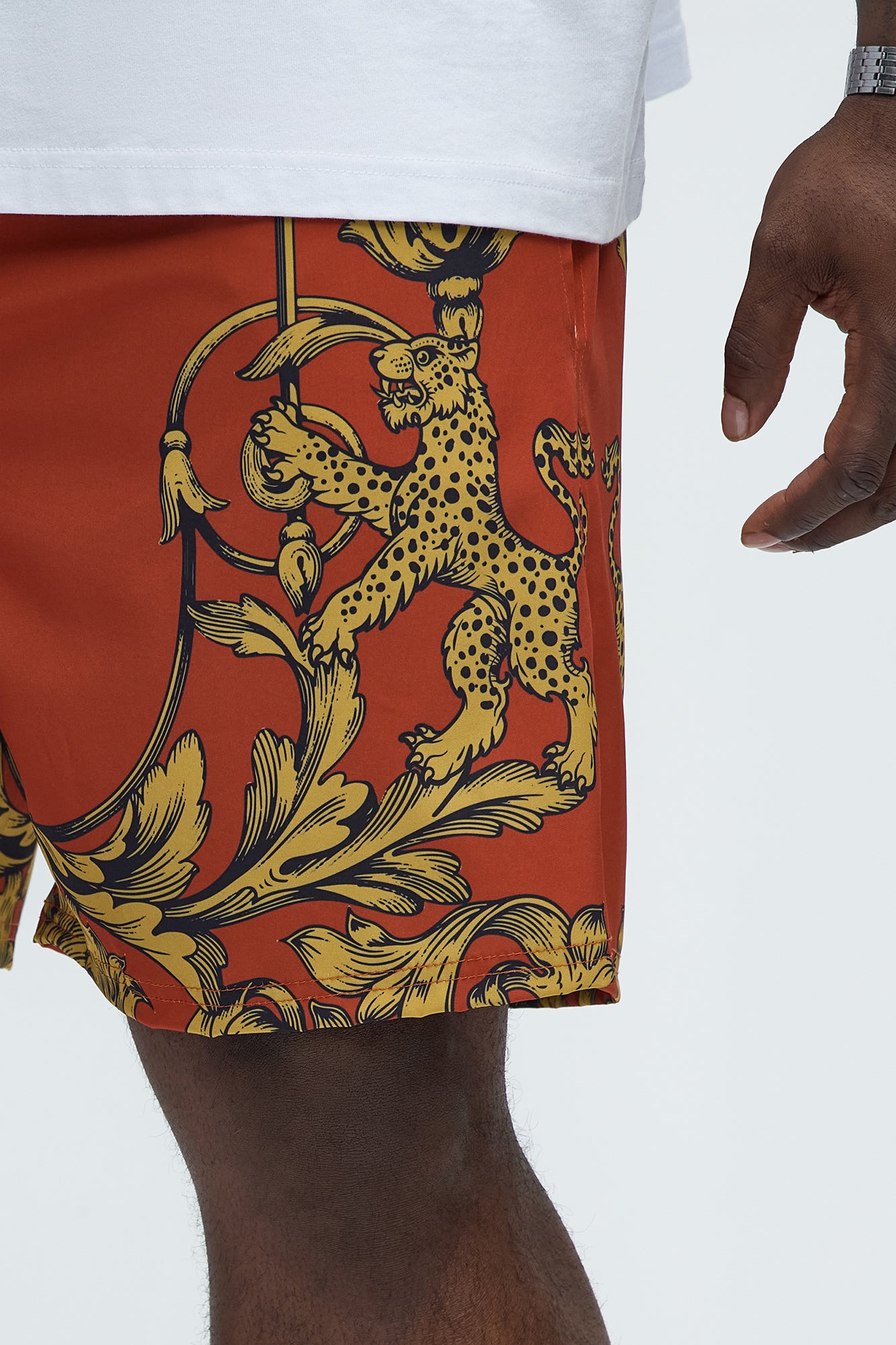 Arcola Baroque Swim Classic Trunk - Orange/combo - Image 7