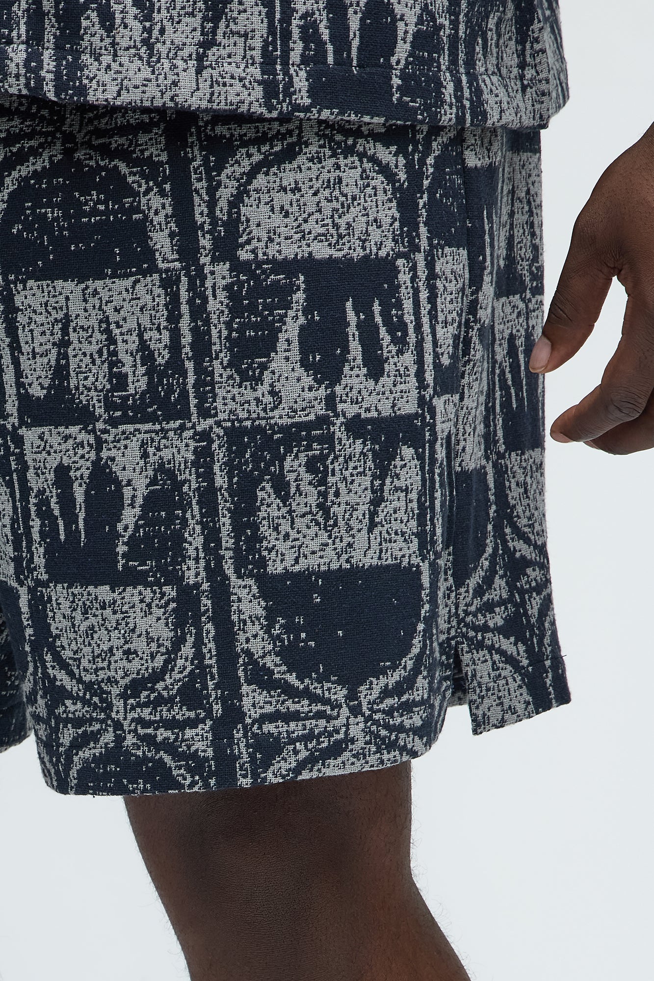 Tribal Pattern Relaxed Shorts - Navy/combo - Image 7
