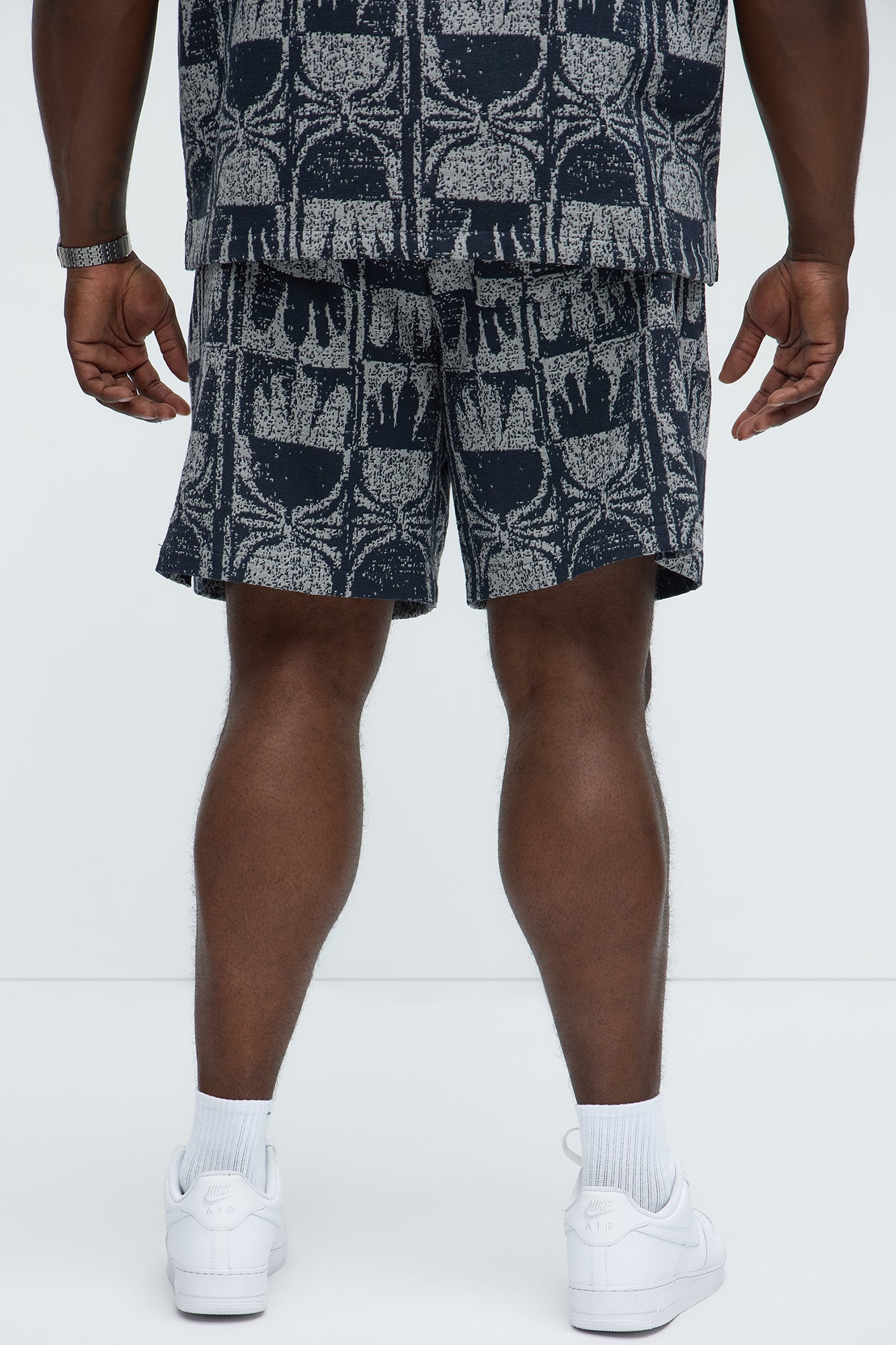 Tribal Pattern Relaxed Shorts - Navy/combo - Image 8