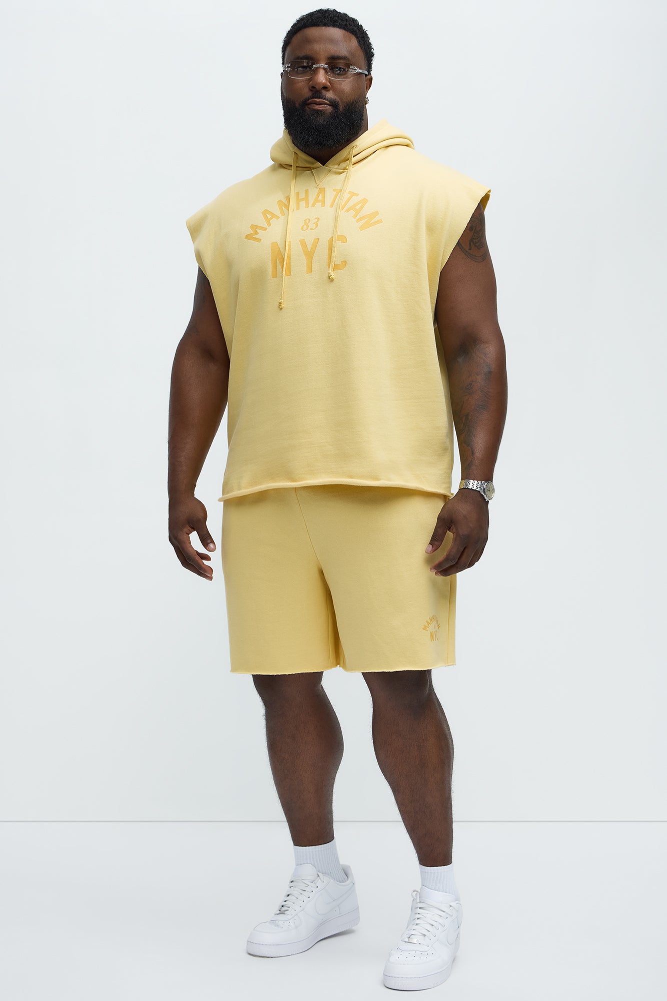 Manhattan Sleeveless Hoodie - Yellow - Image 6