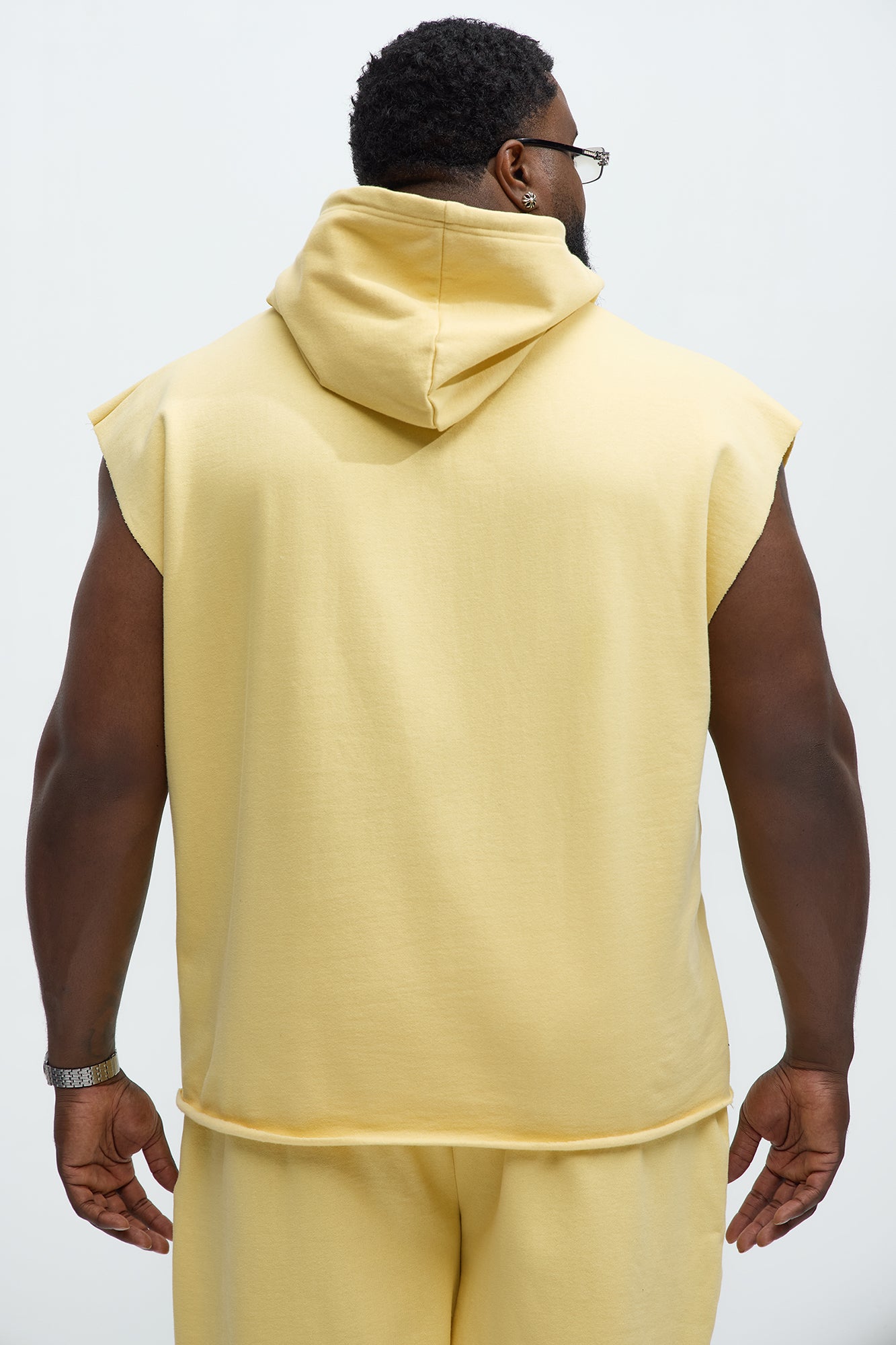 Manhattan Sleeveless Hoodie - Yellow - Image 8