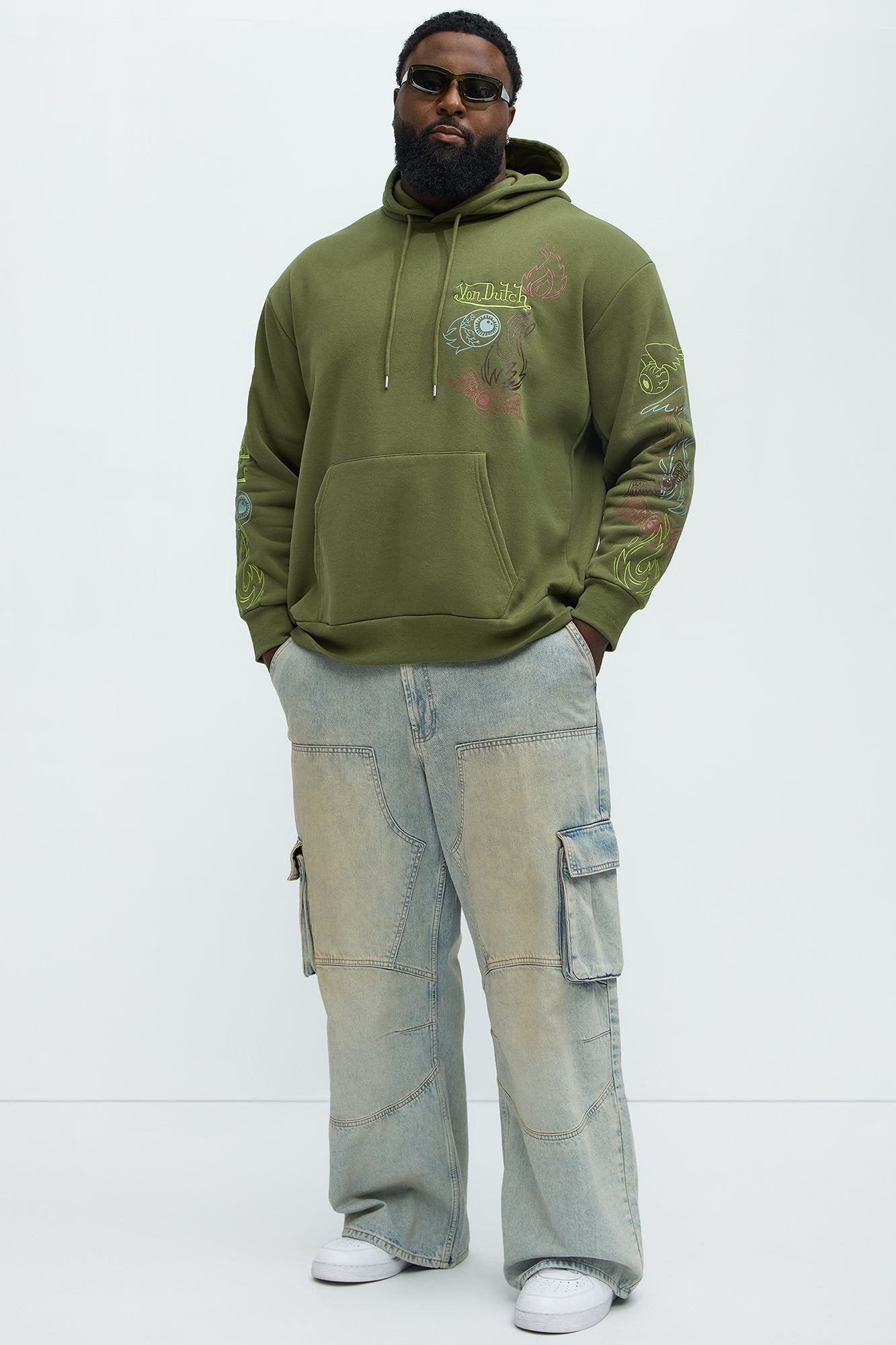 Von Dutch Multi-Design Hoodie - Olive - Image 8