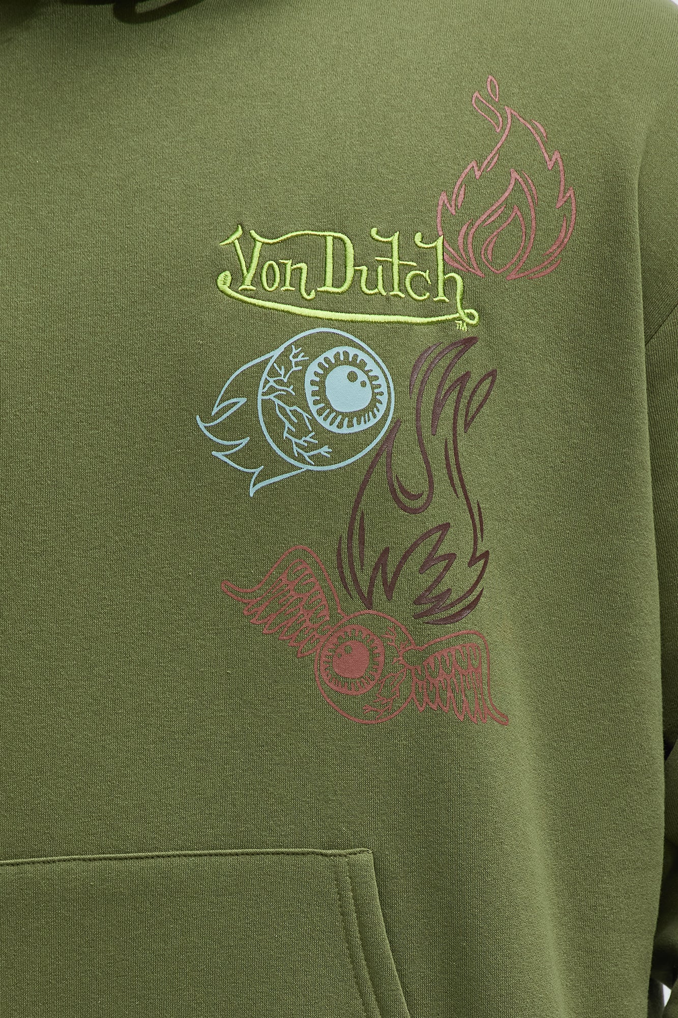 Von Dutch Multi-Design Hoodie - Olive - Image 10