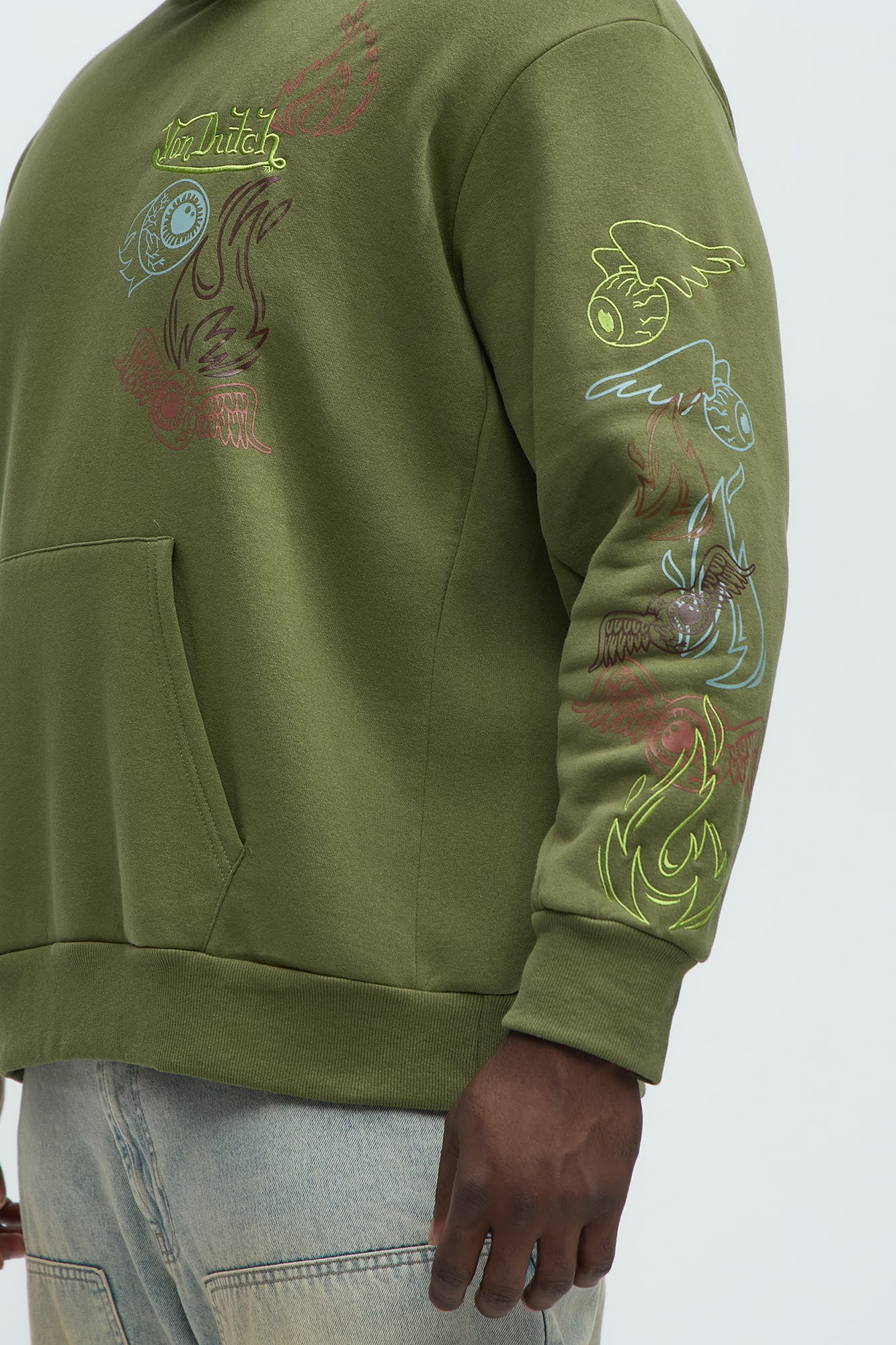 Von Dutch Multi-Design Hoodie - Olive - Image 11
