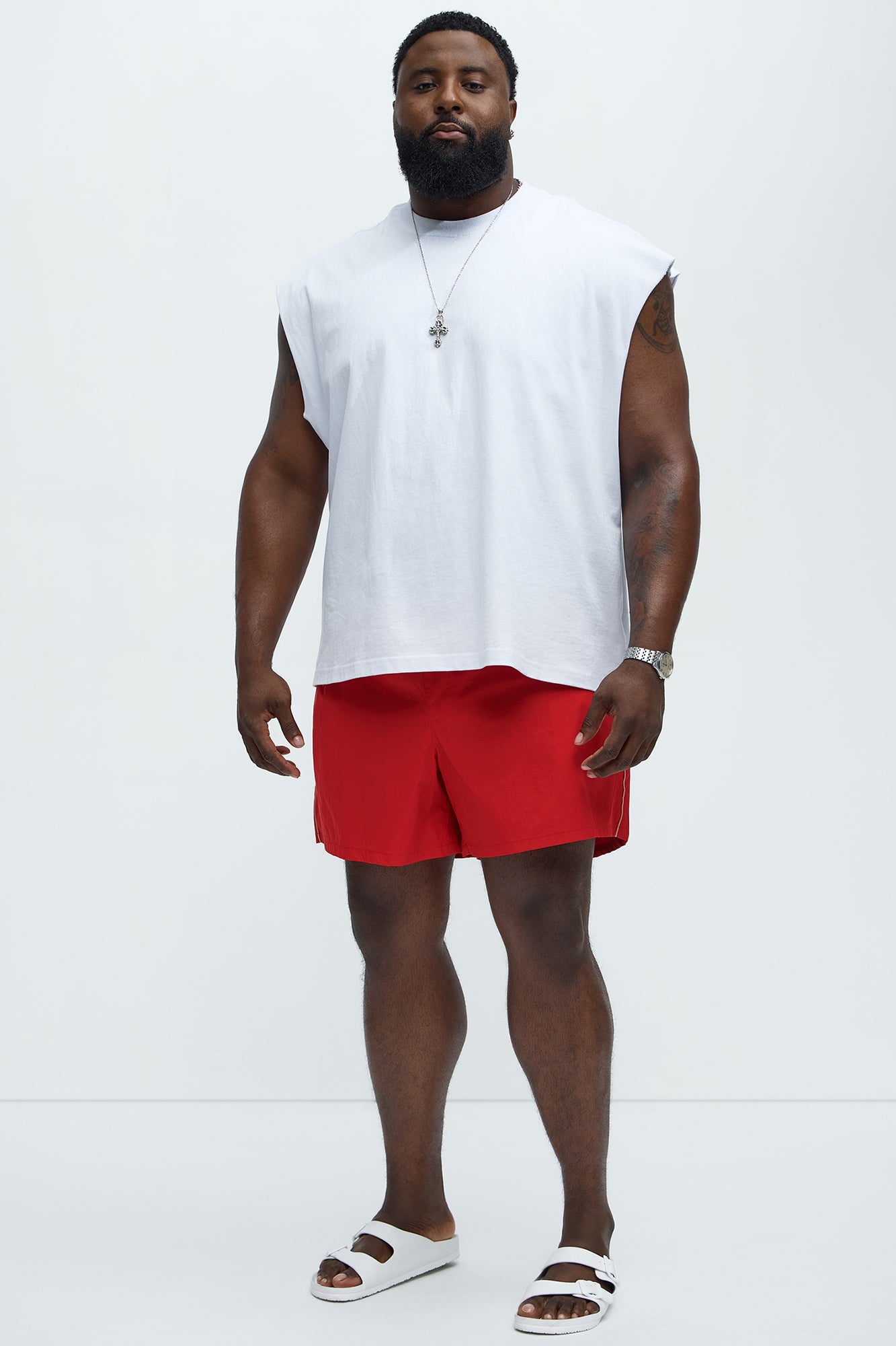Track Flex Swim Trunk Mid - Red - Image 6