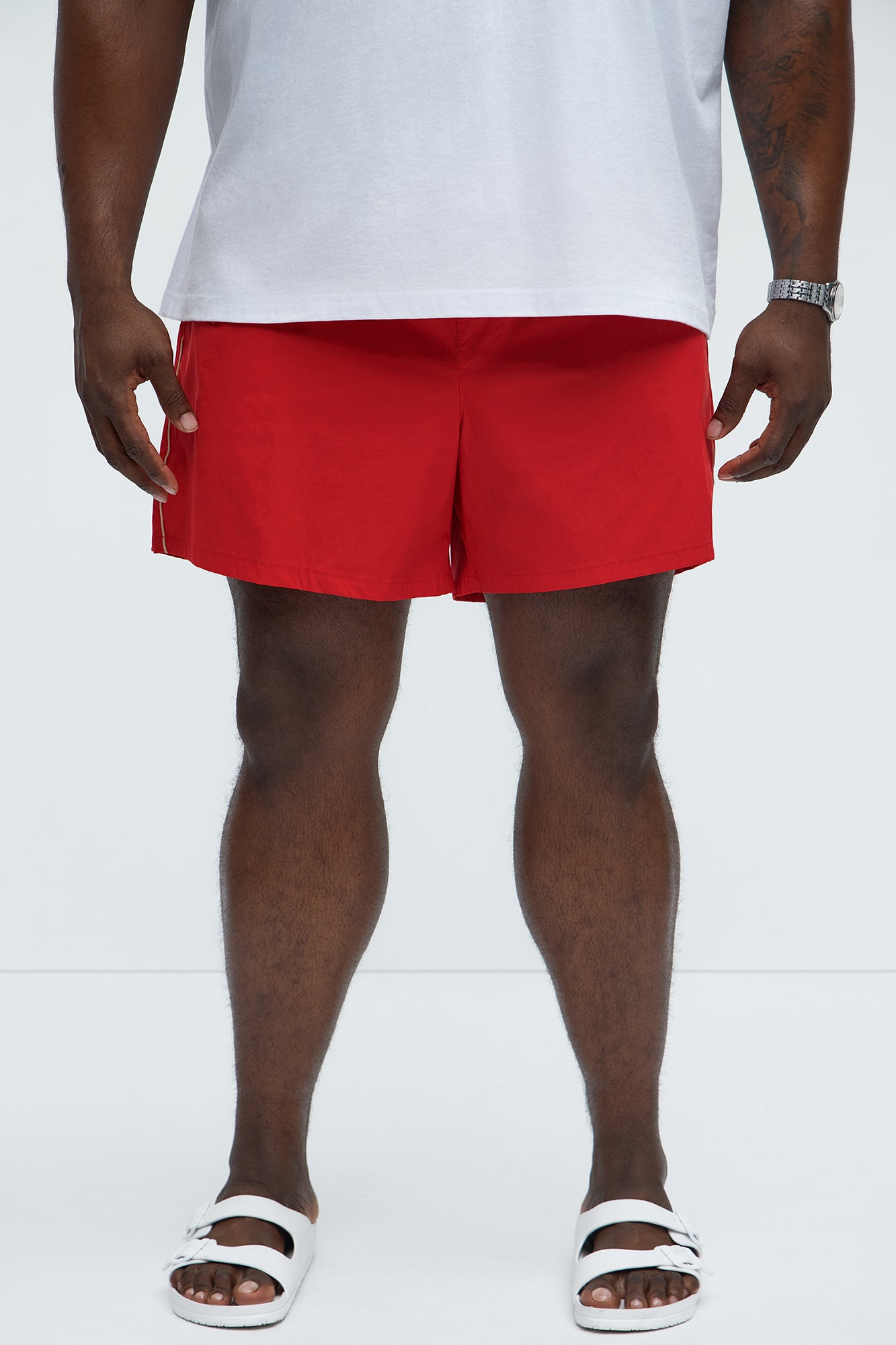 Track Flex Swim Trunk Mid - Red - Image 5
