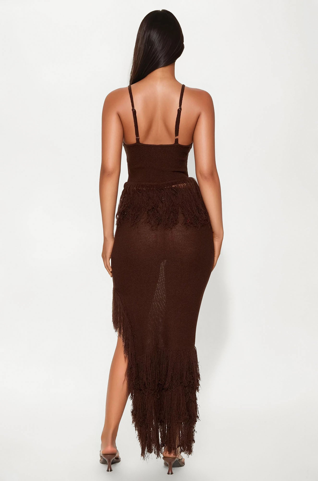 Happy To Be Here Crochet Skirt Set - Brown - Image 3