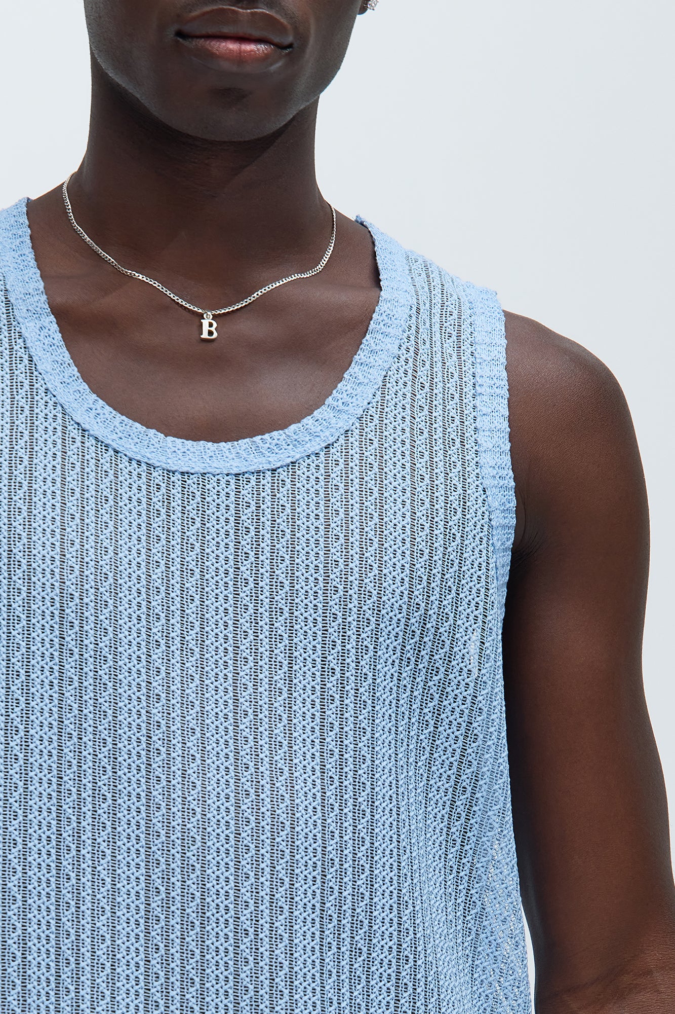 Brannen Textured Relaxed Tank - Light Blue - Image 3