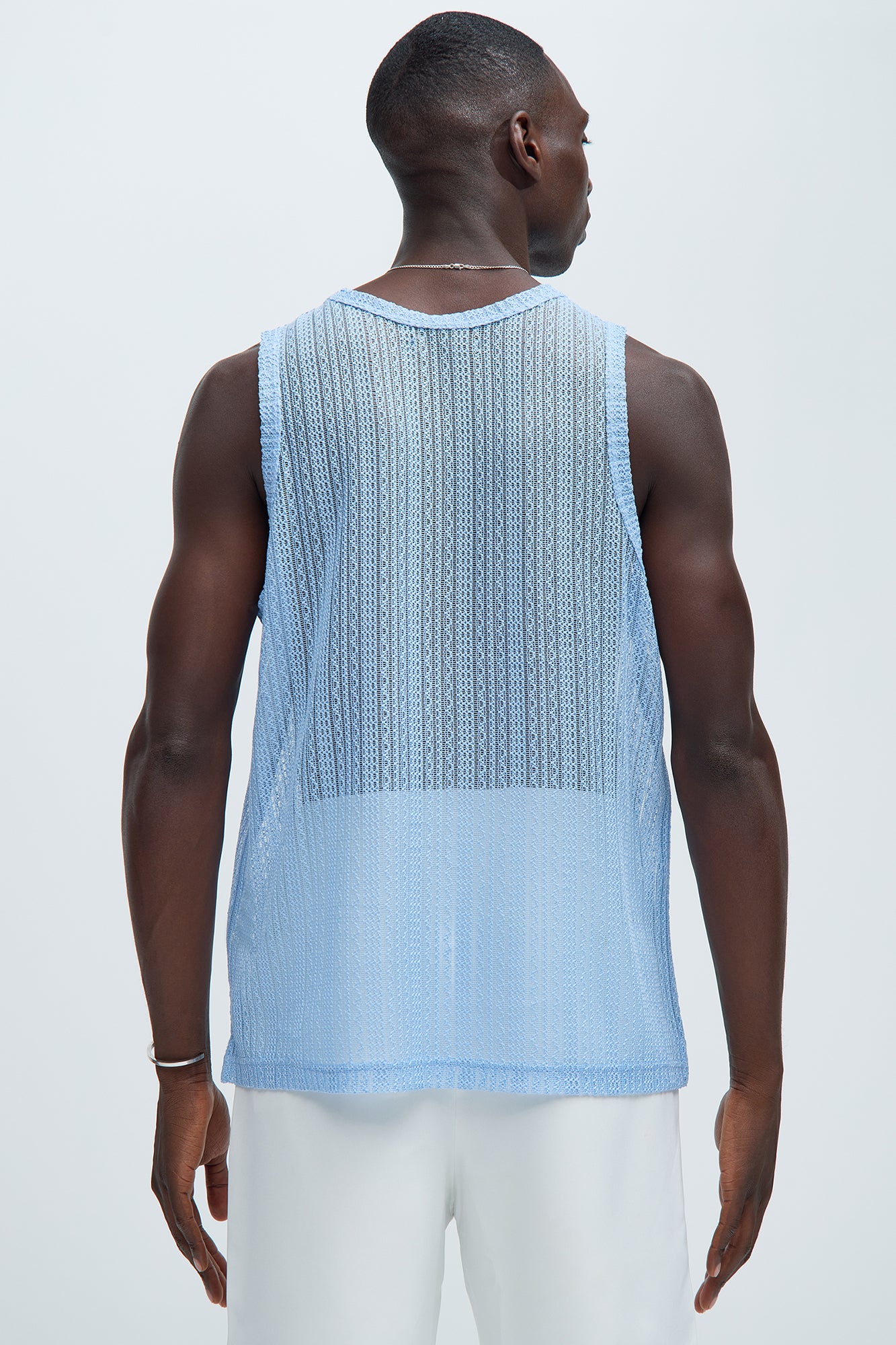 Brannen Textured Relaxed Tank - Light Blue - Image 4