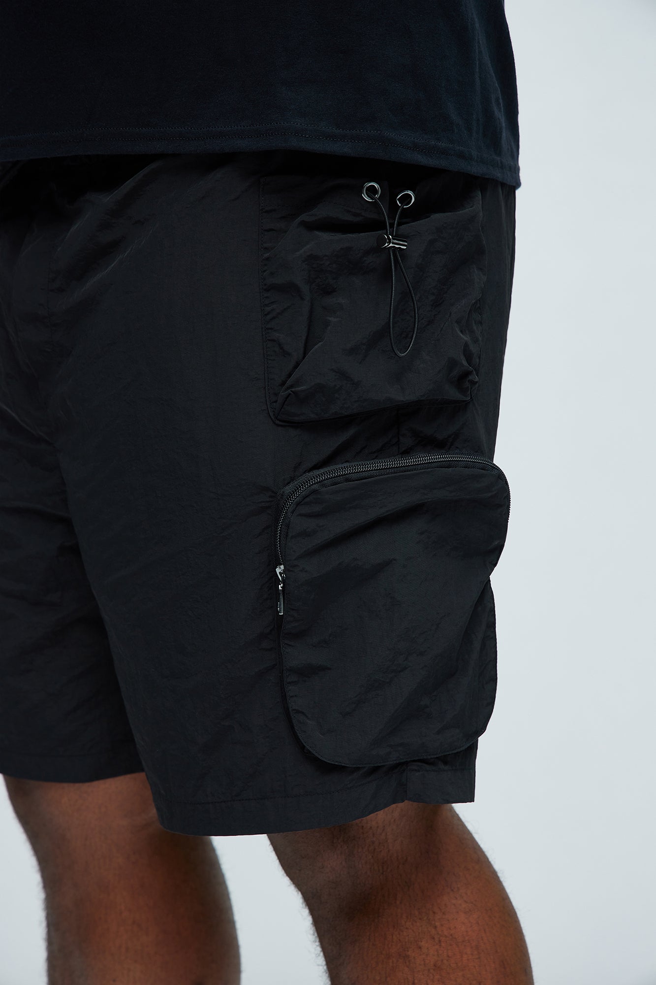 All This And That Nylon Cargo Shorts - Black - Image 8