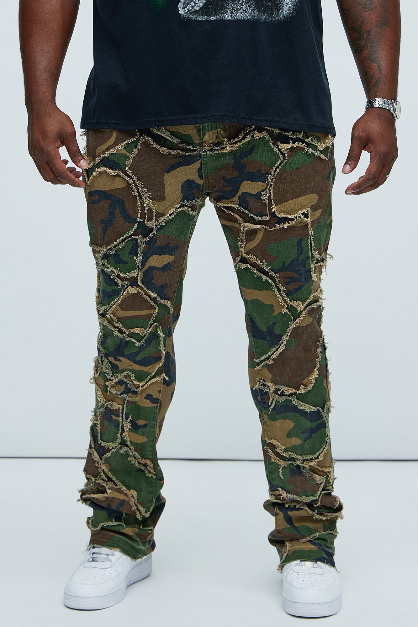 Fray All Ways Stacked Skinny Flare Pants - Camouflage - Image 5
