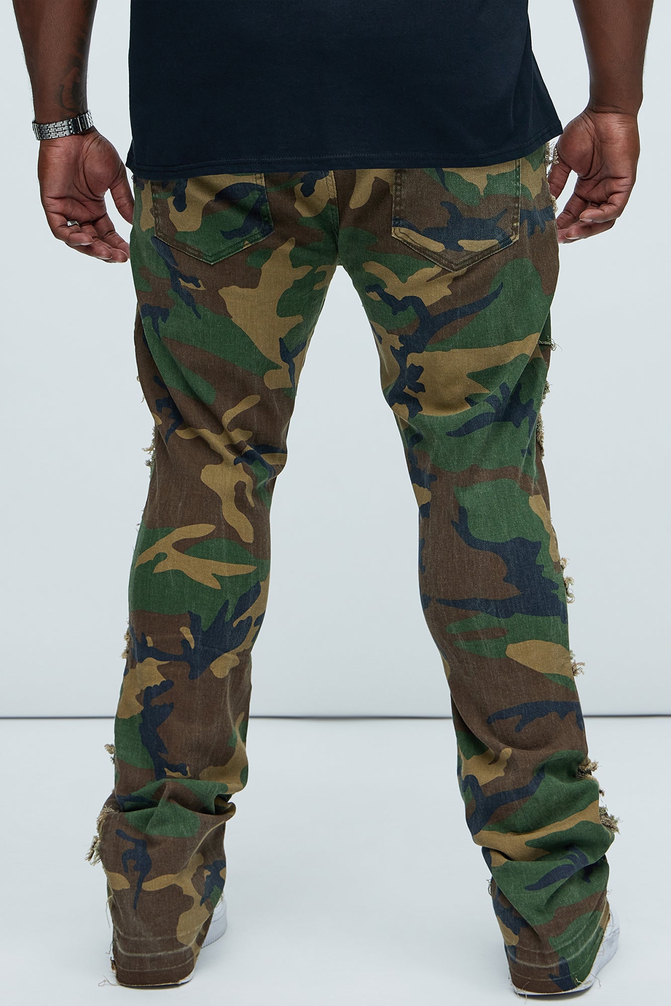 Fray All Ways Stacked Skinny Flare Pants - Camouflage - Image 8