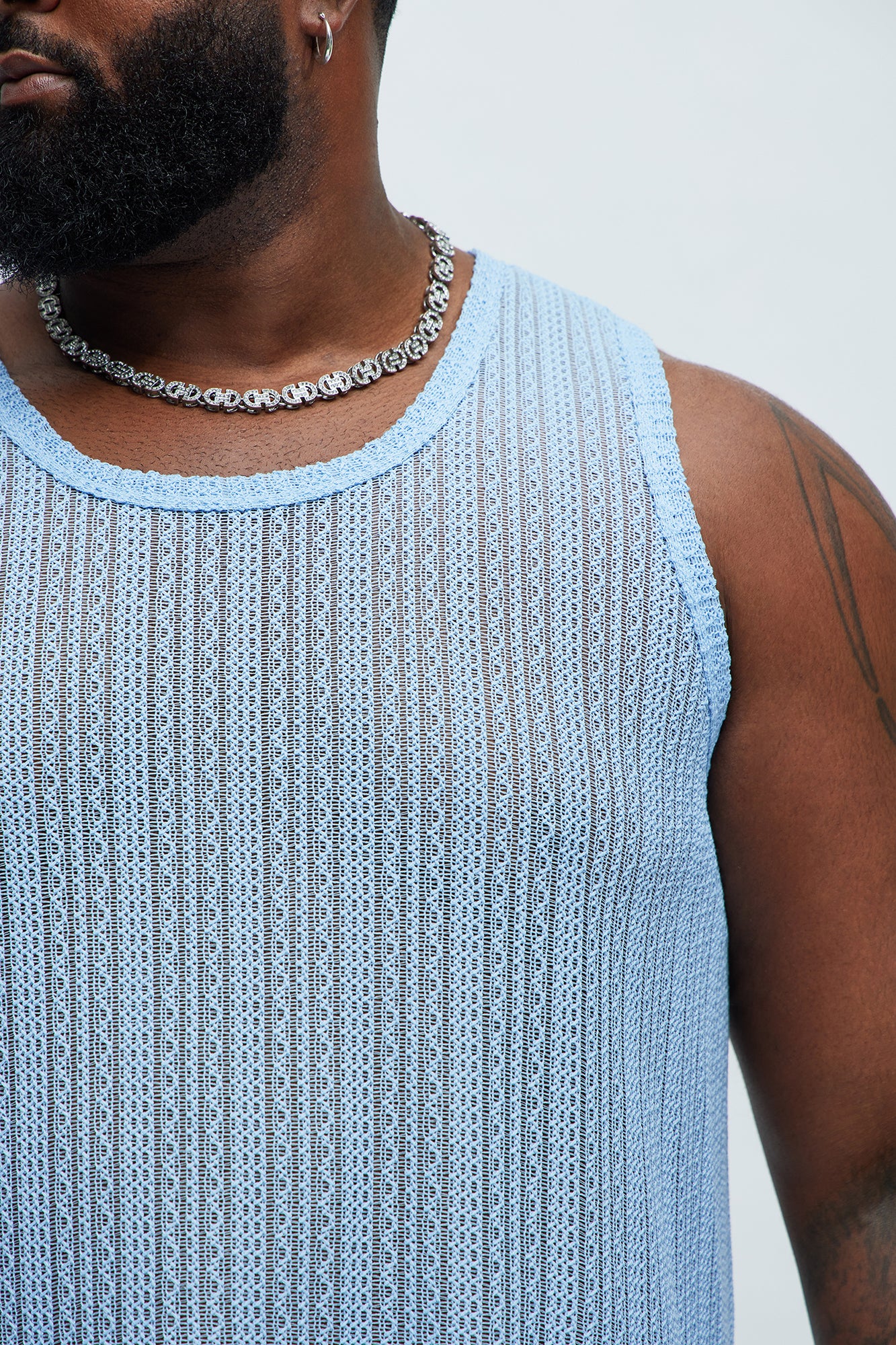 Brannen Textured Relaxed Tank - Light Blue - Image 7