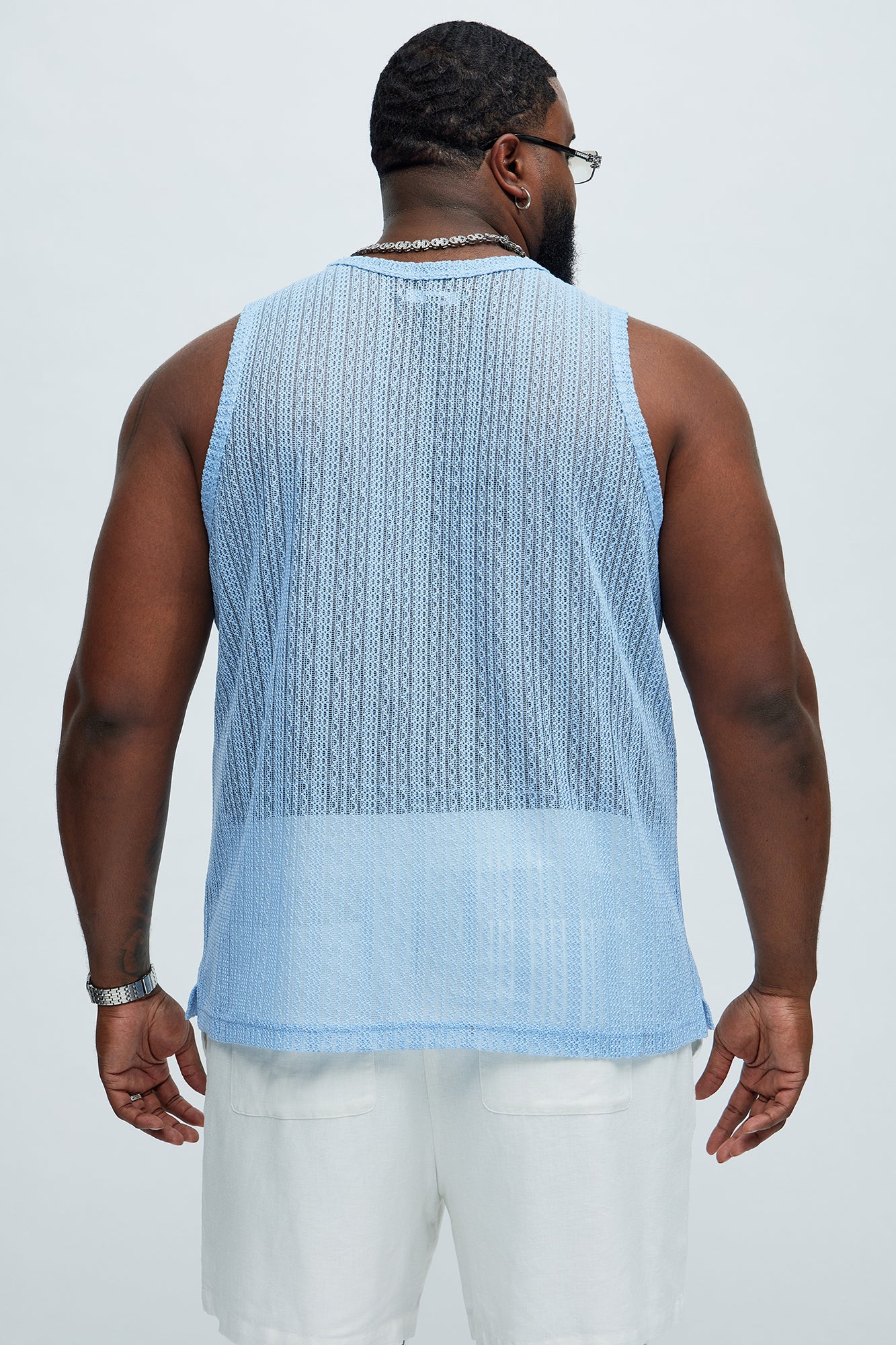 Brannen Textured Relaxed Tank - Light Blue - Image 8