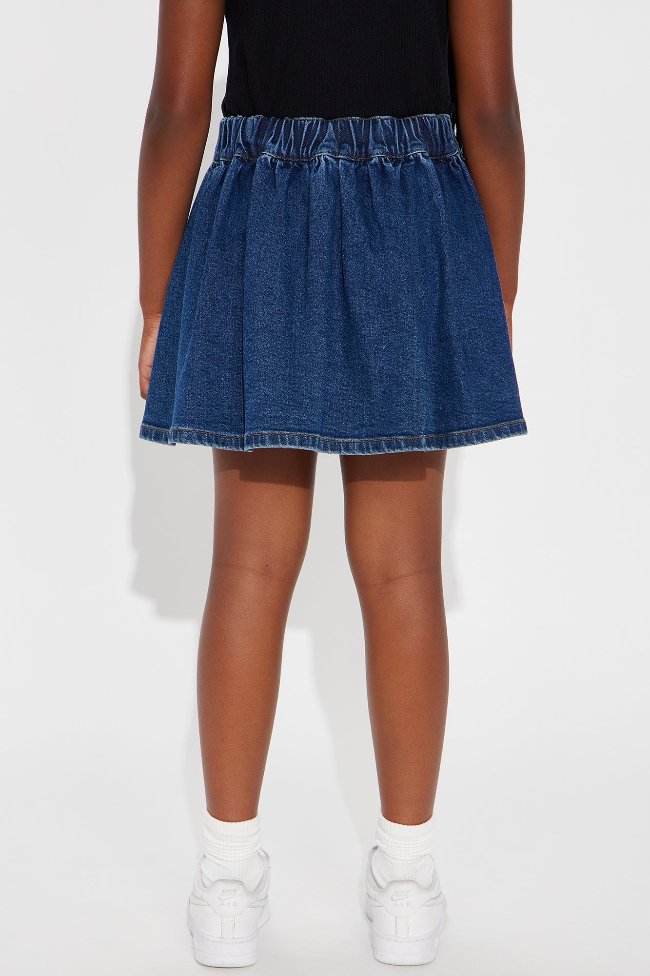 Mini Delia Denim Bow Waist Mini Skirt - Dark Wash - Image 3
