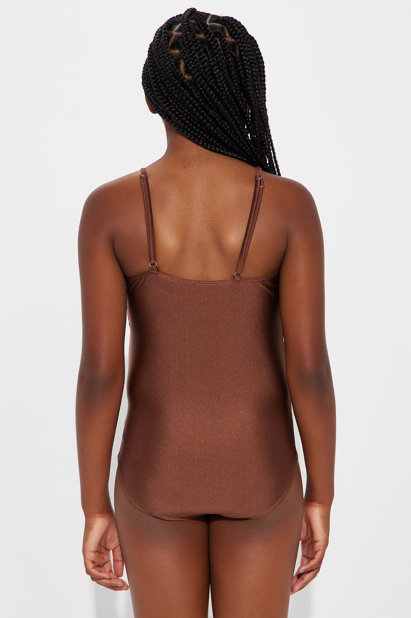 Mini Pebble Beach Beaded 1 Piece Swimsuit - Chocolate - Image 3