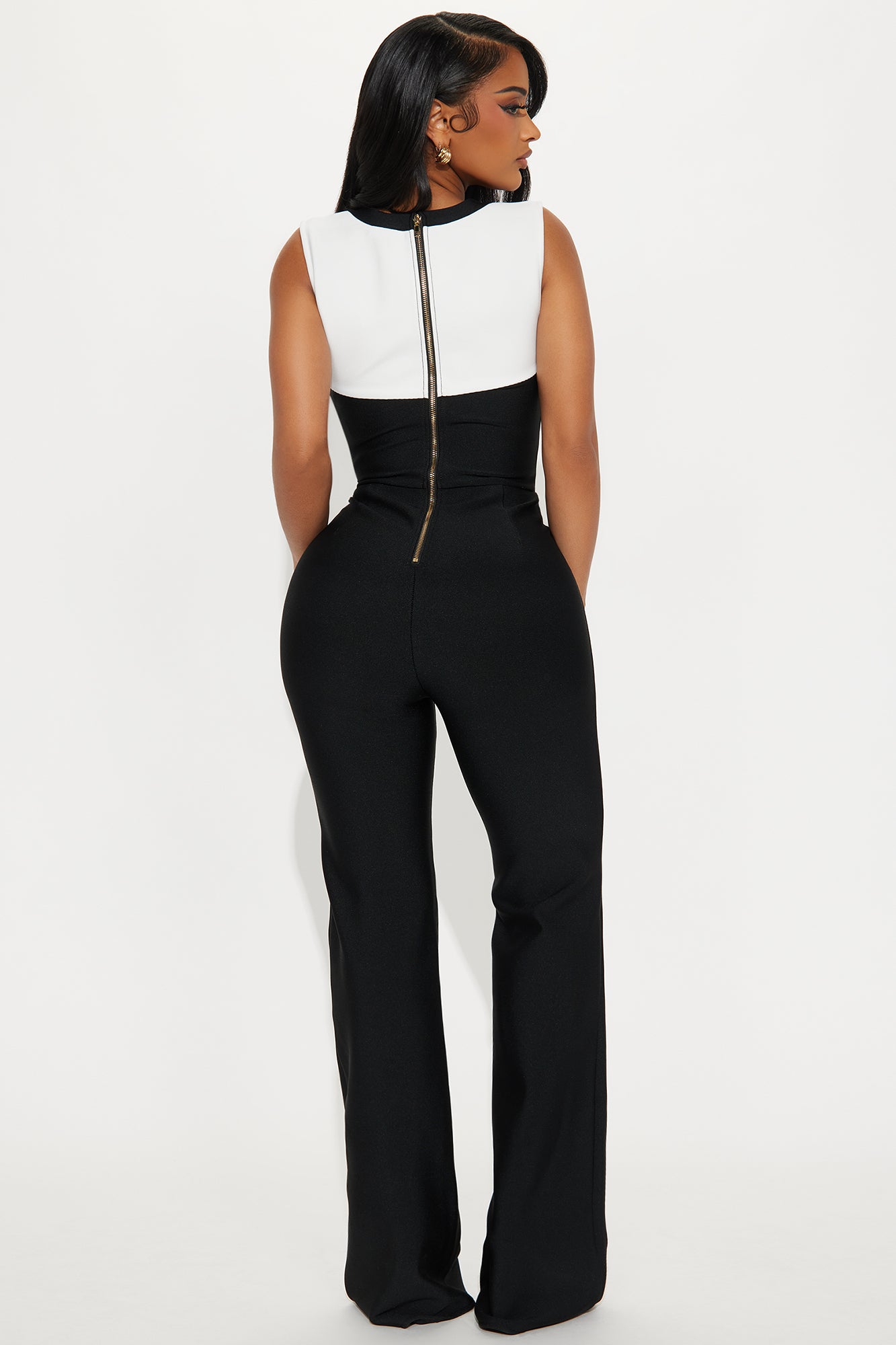 Ahead Of Schedule Bandage Jumpsuit - Black/White - Image 3