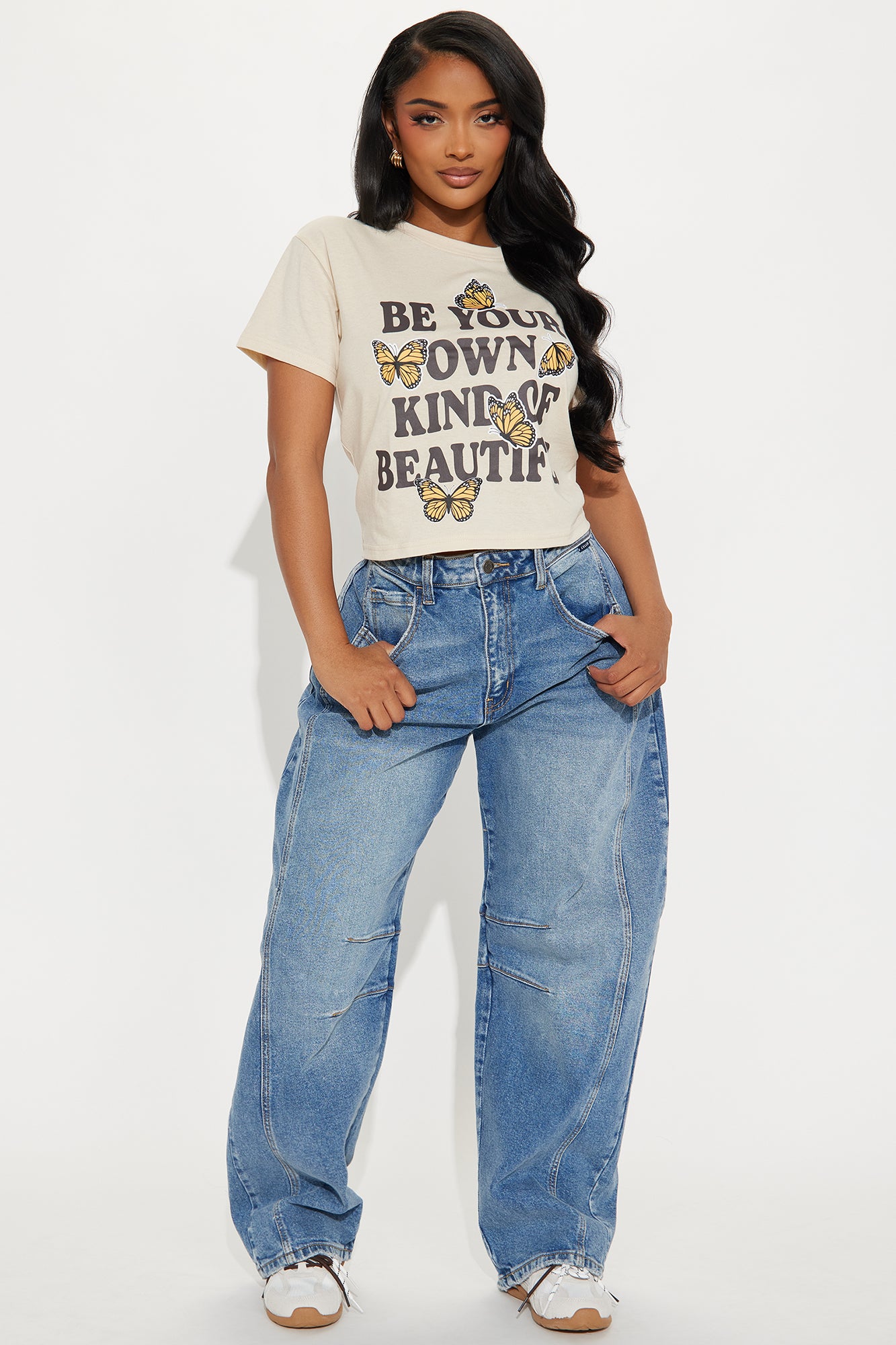 Be Your Own Kind Butterfly Tee - Tan - Image 3