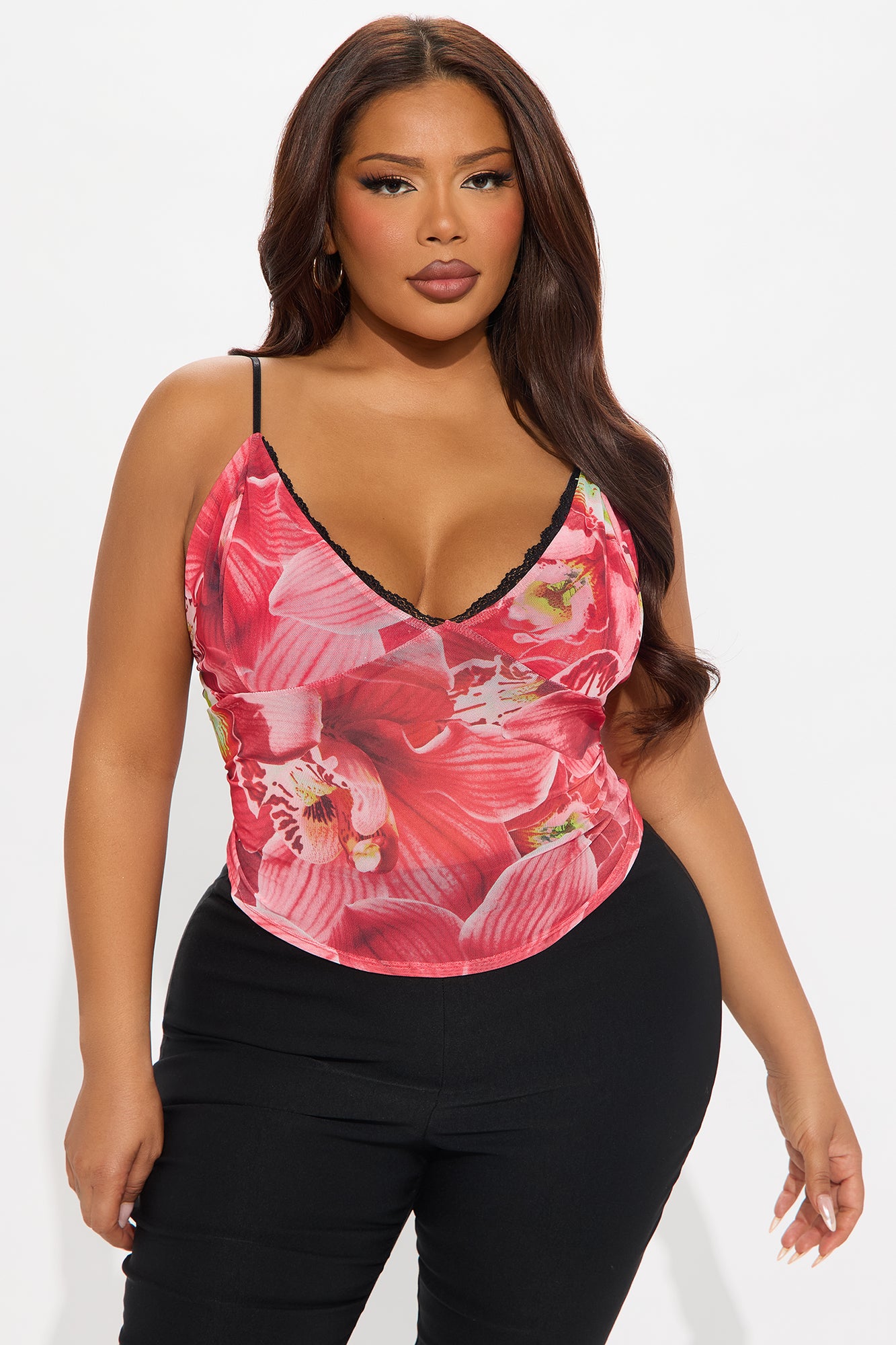 Summer Distraction Mesh Cami - Red/combo - Image 4