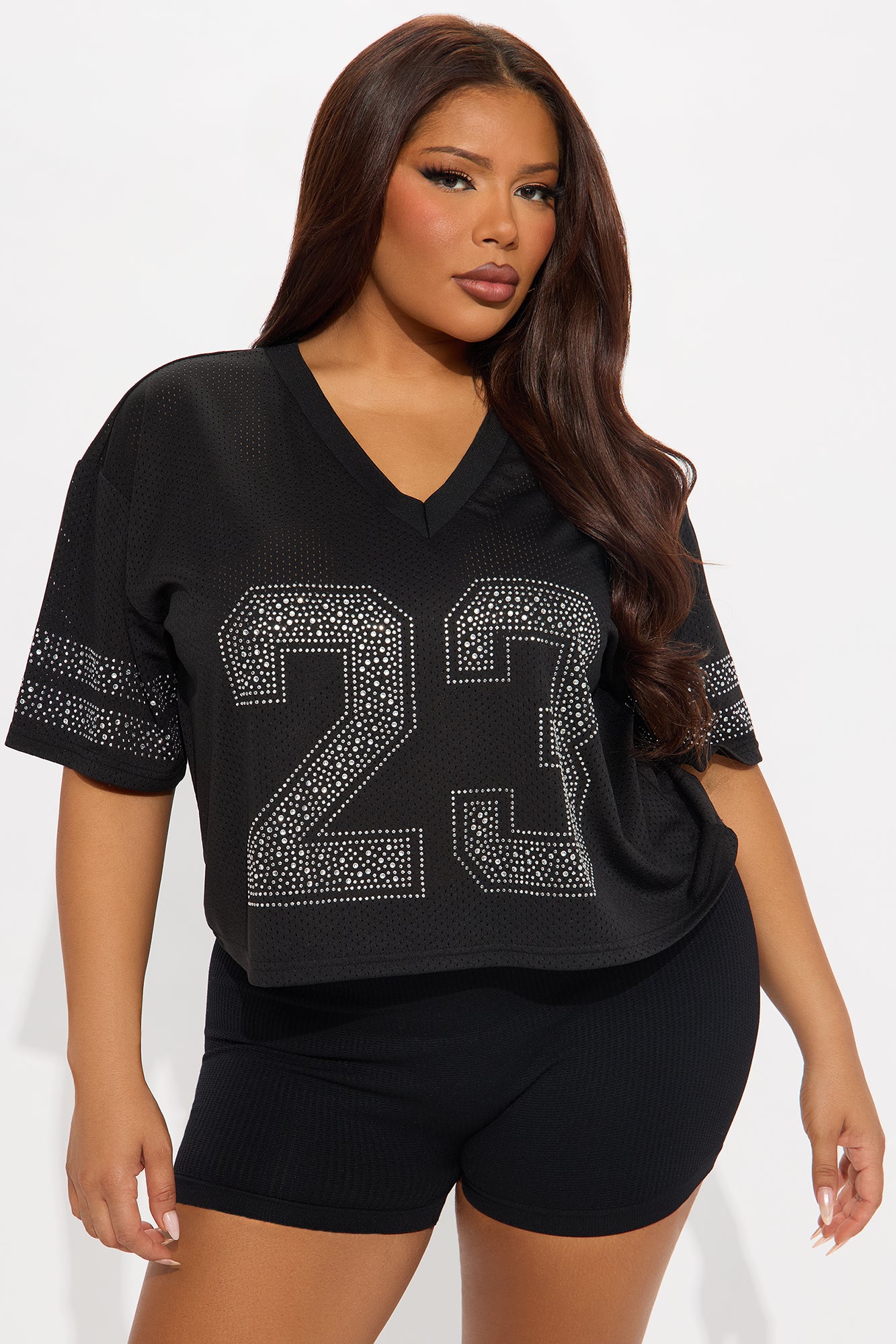 Winning Team Jersey Crop Top - Black - Image 5