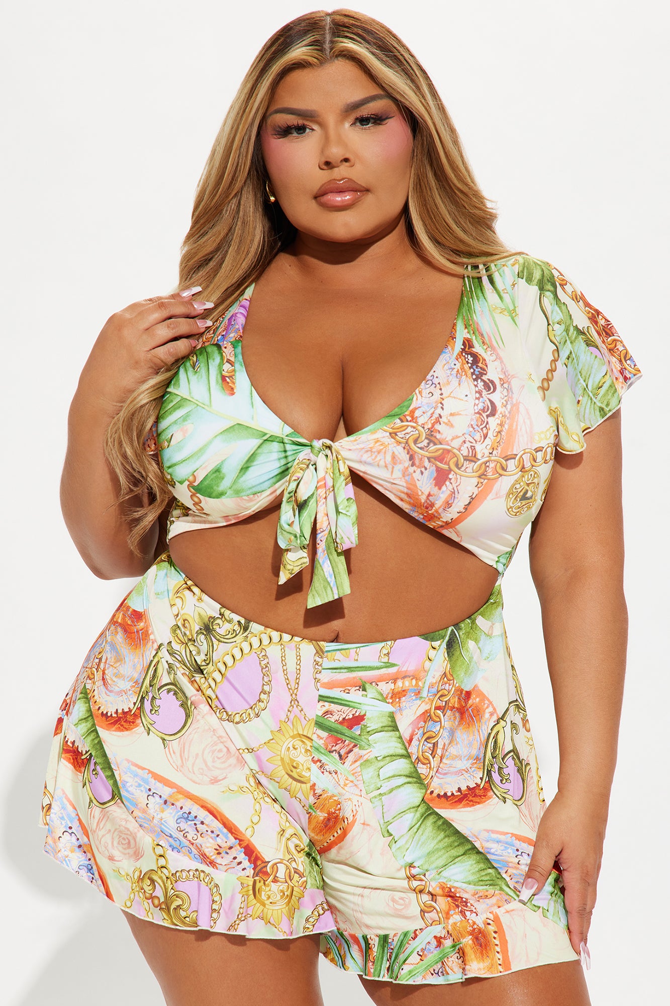 Set The Tone Romper - Pink/combo - Image 6