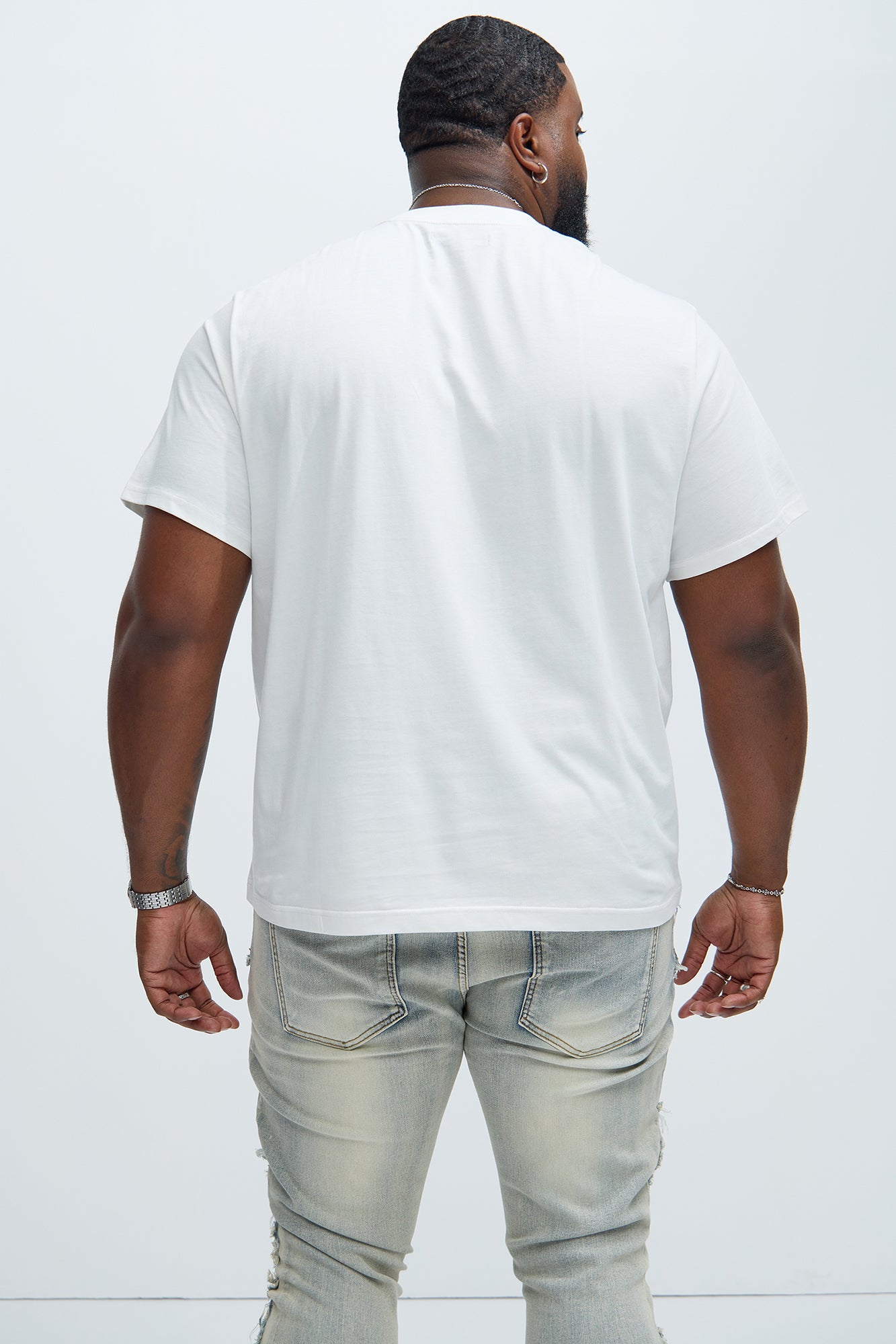 Essential Pocket Crew Tee - White - Image 6