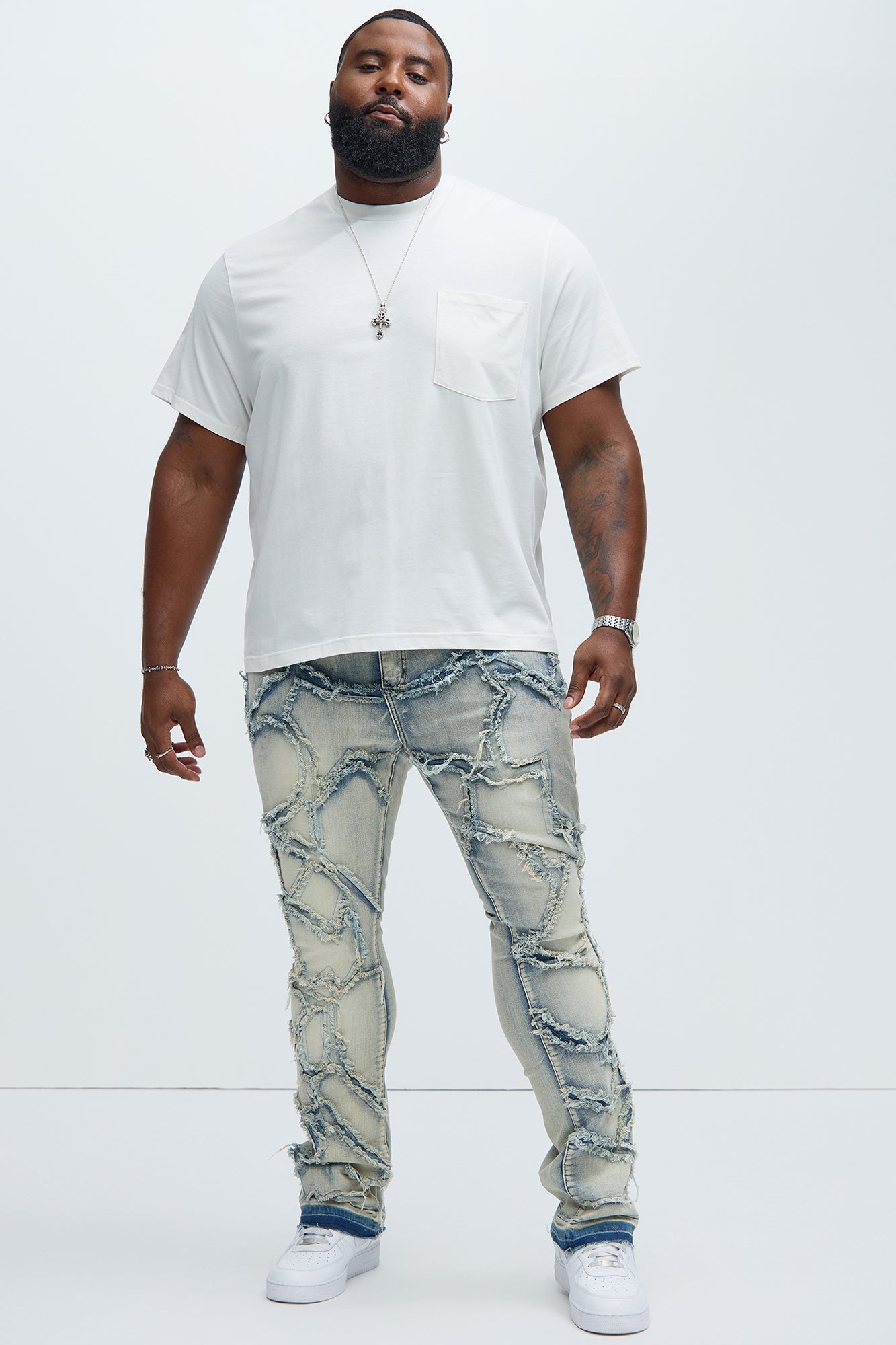 Fray All Ways Stacked Skinny Flare Jeans - Light Blue - Image 6