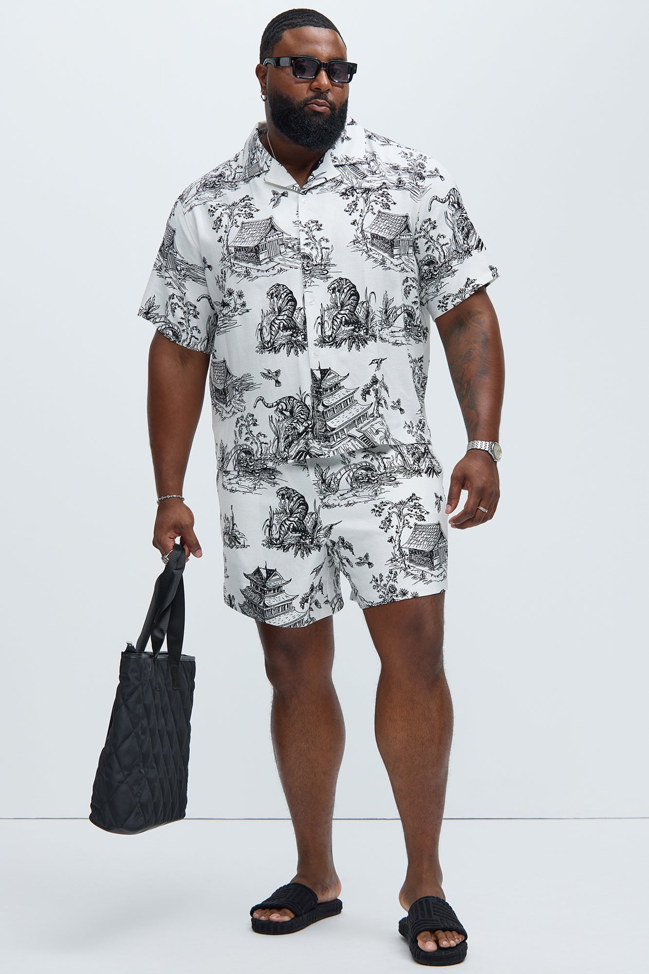 Pagoda Warm Up Shorts - Black/White - Image 7