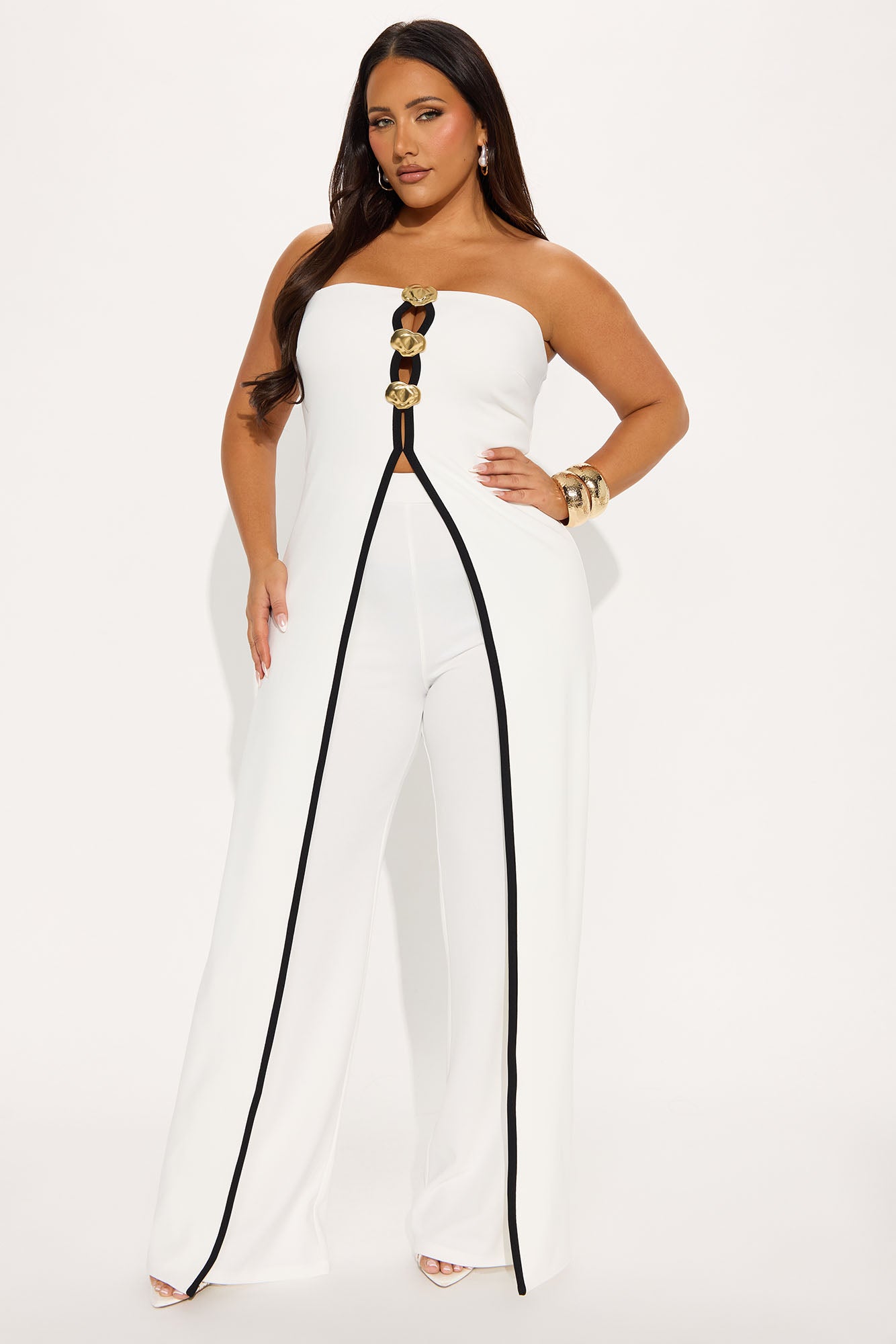Halo Jumpsuit - White/Black - Image 4