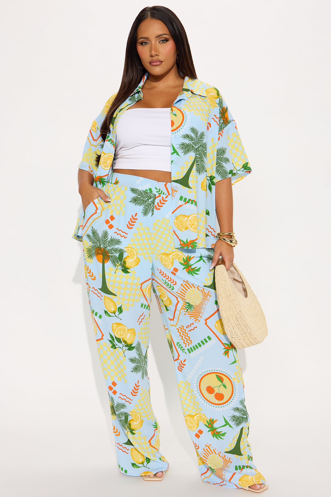 Zesty Attitude Pant Set - Blue/combo - Image 4