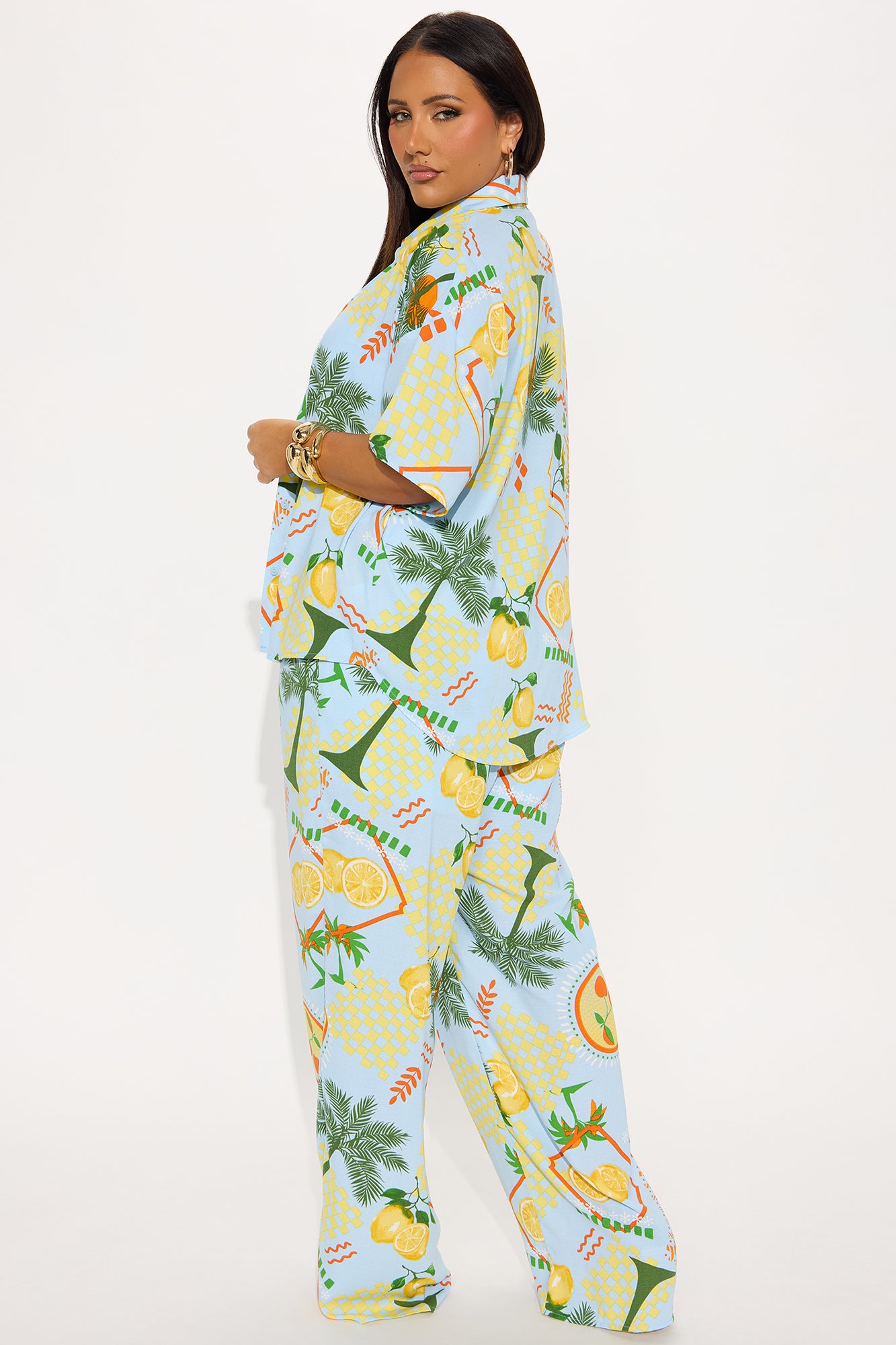Zesty Attitude Pant Set - Blue/combo - Image 6