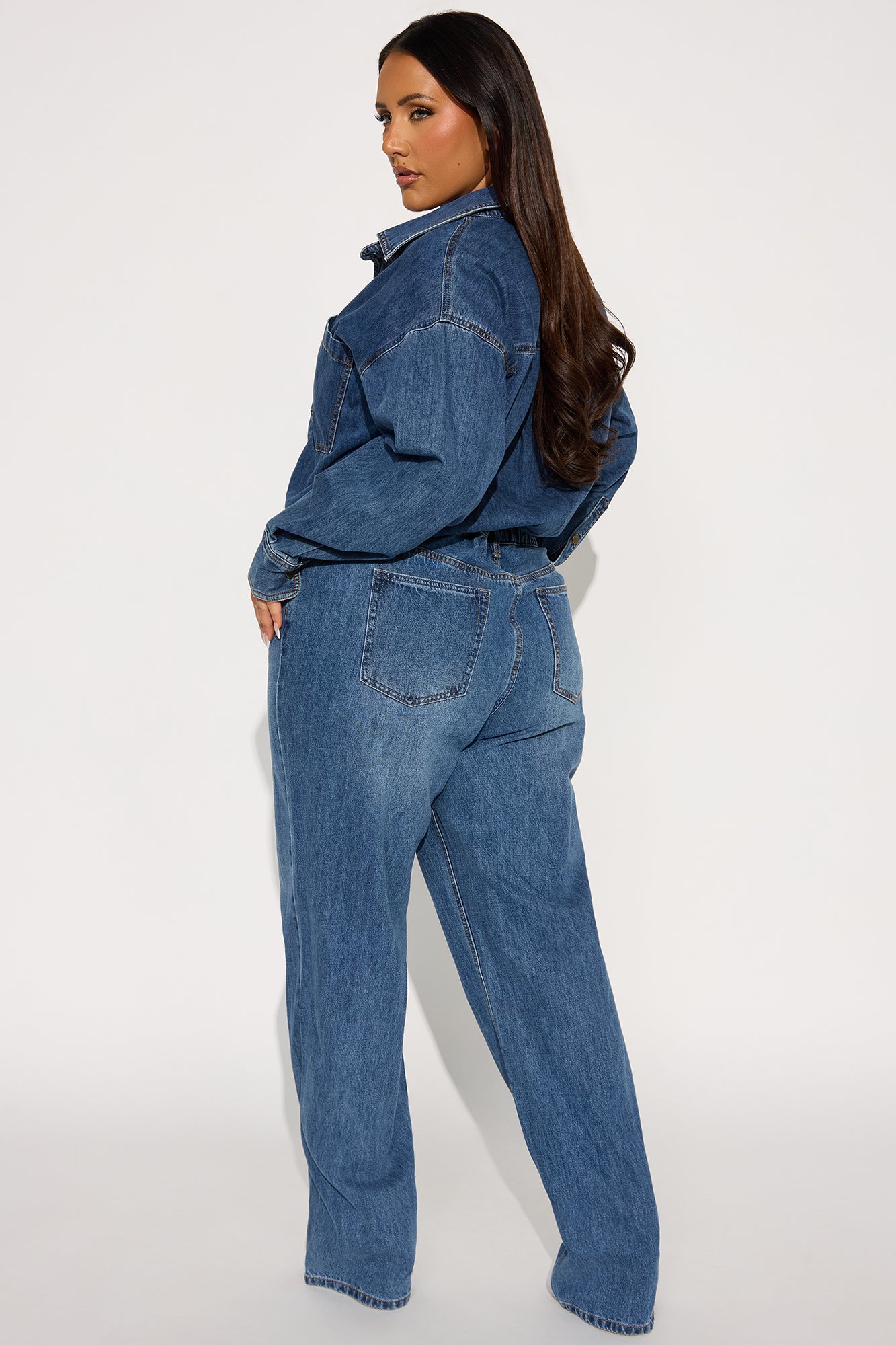 Tall Farmer's Market Cutie Denim Jumpsuit - Medium Wash - Image 6
