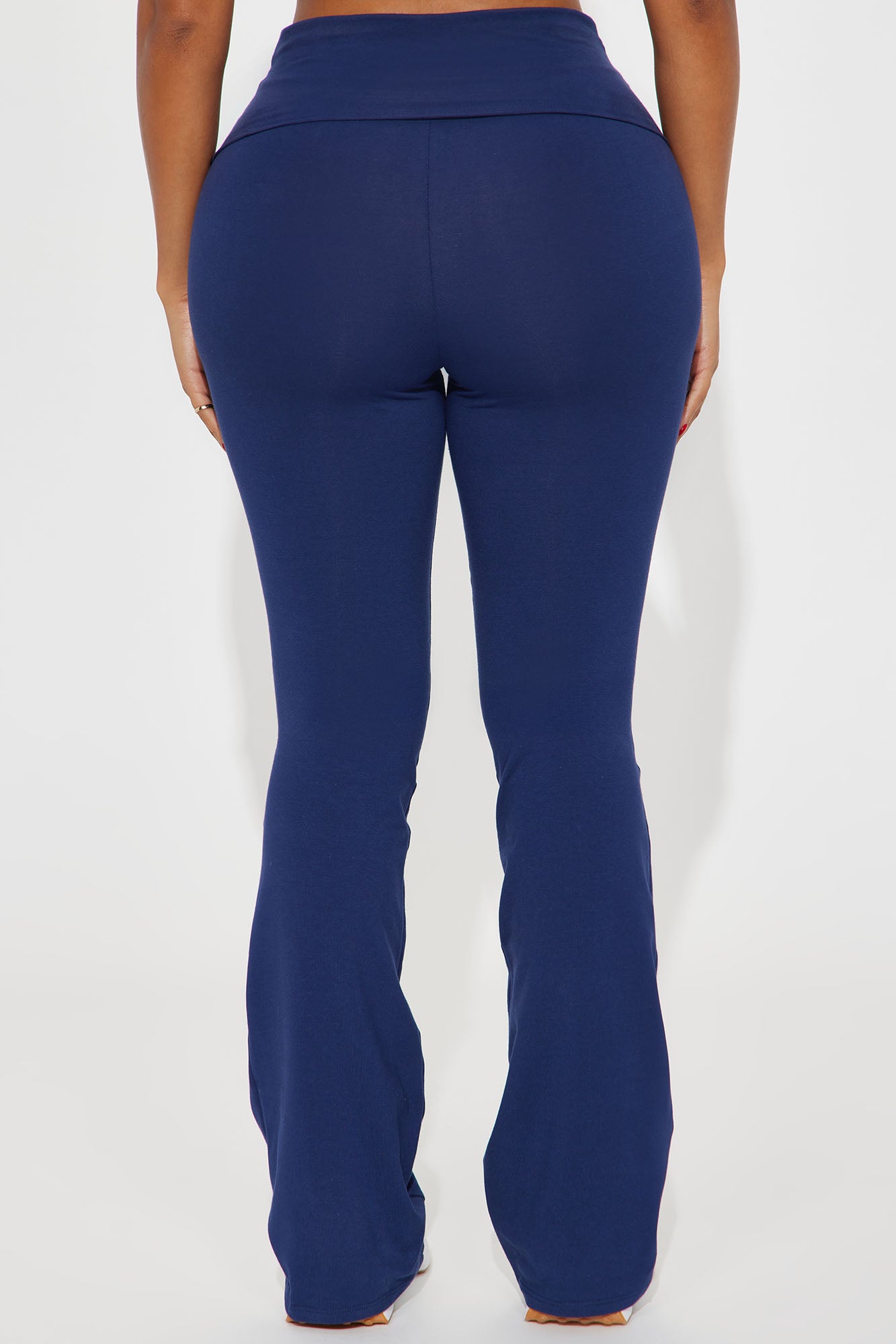 Adriana Foldover Flare Pant - Navy - Image 3