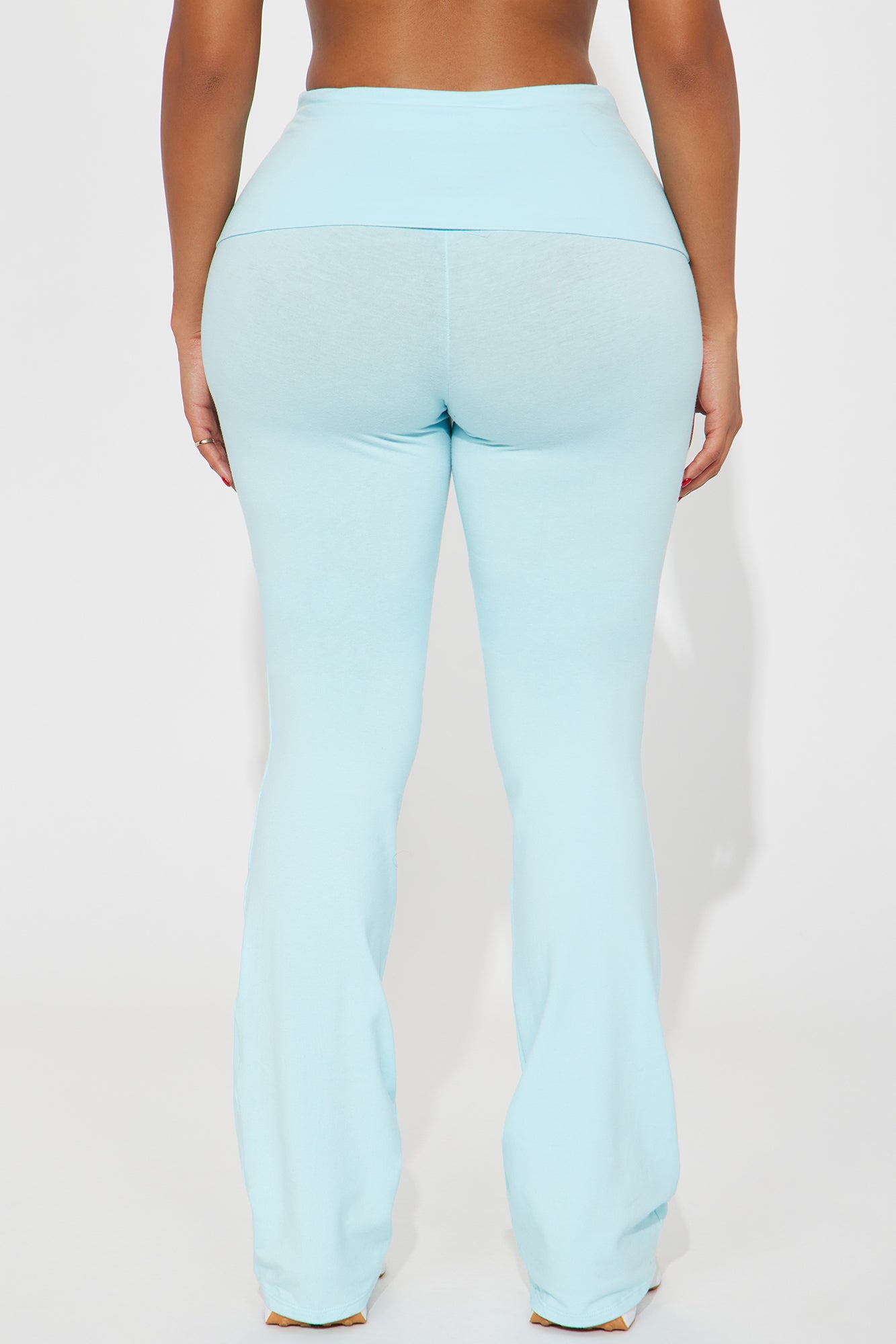 Tall Adriana Foldover Flare Pant - Light Blue - Image 3