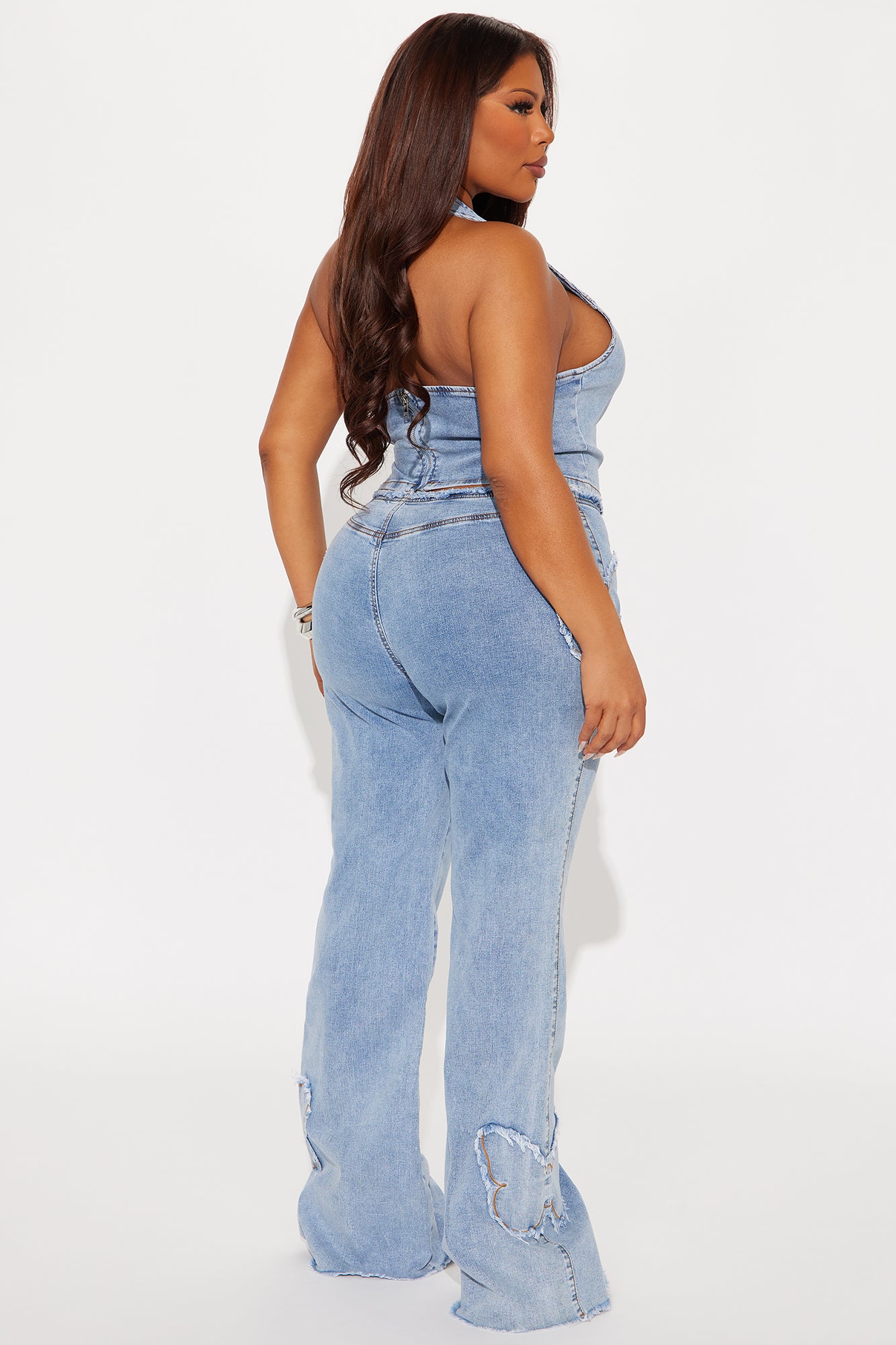 Bella Butterfly Denim Pant Set - Medium Wash - Image 6