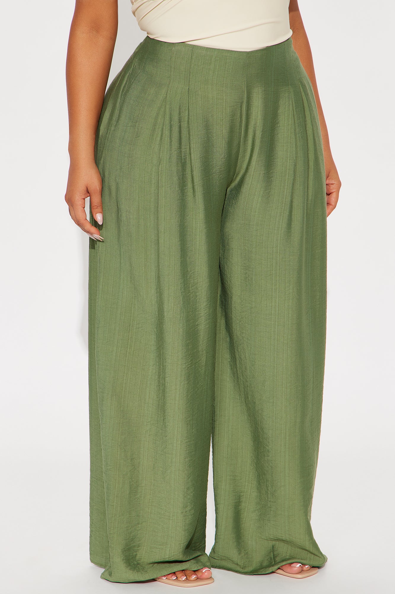 In My Happy Place Wide Leg Linen Pant - Green - Image 5