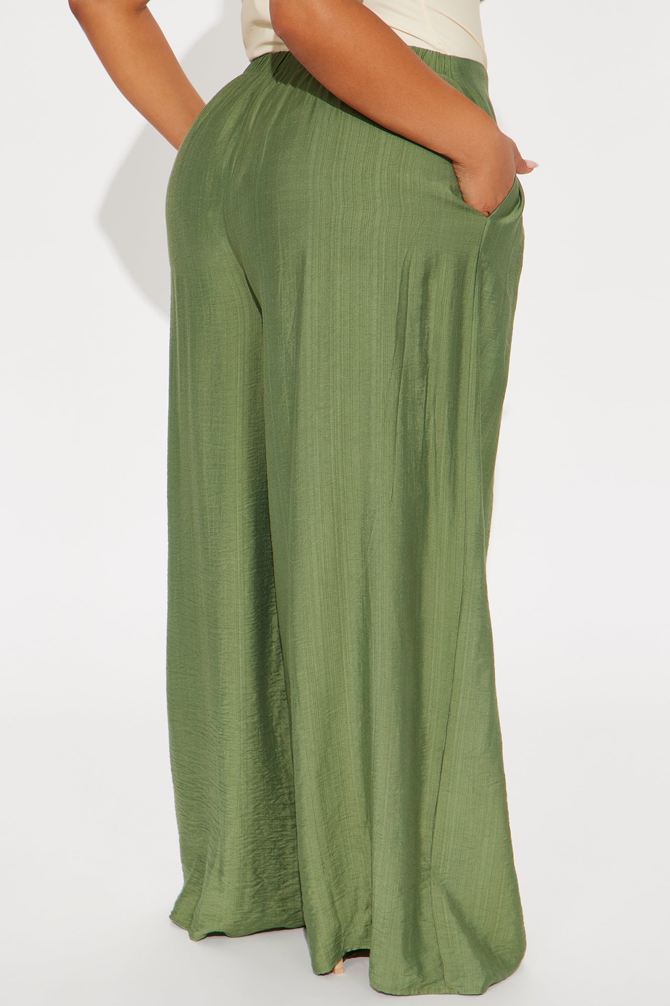 In My Happy Place Wide Leg Linen Pant - Green - Image 6
