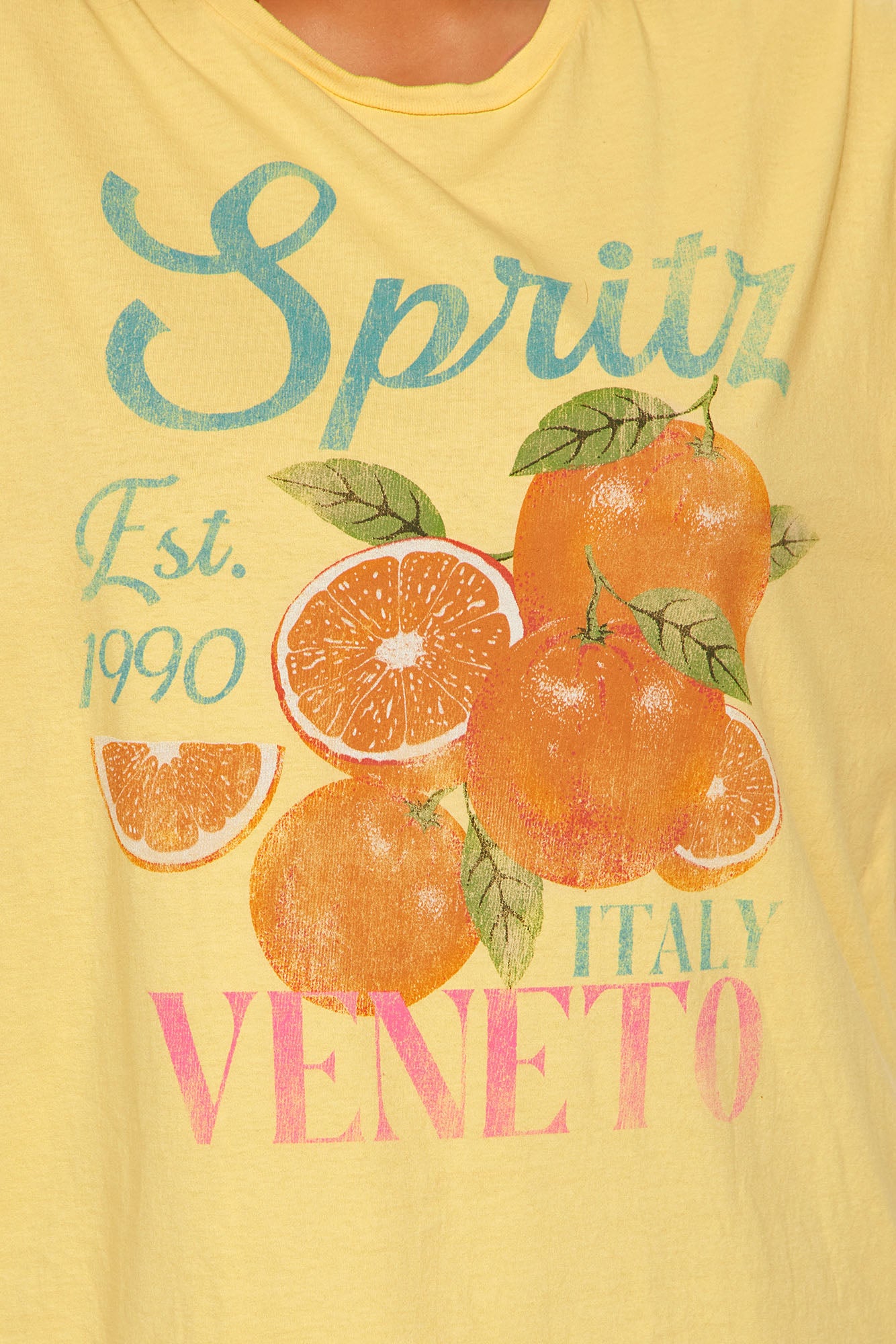 Veneto Spritz Summer Washed Oversized Tee - Yellow - Image 5