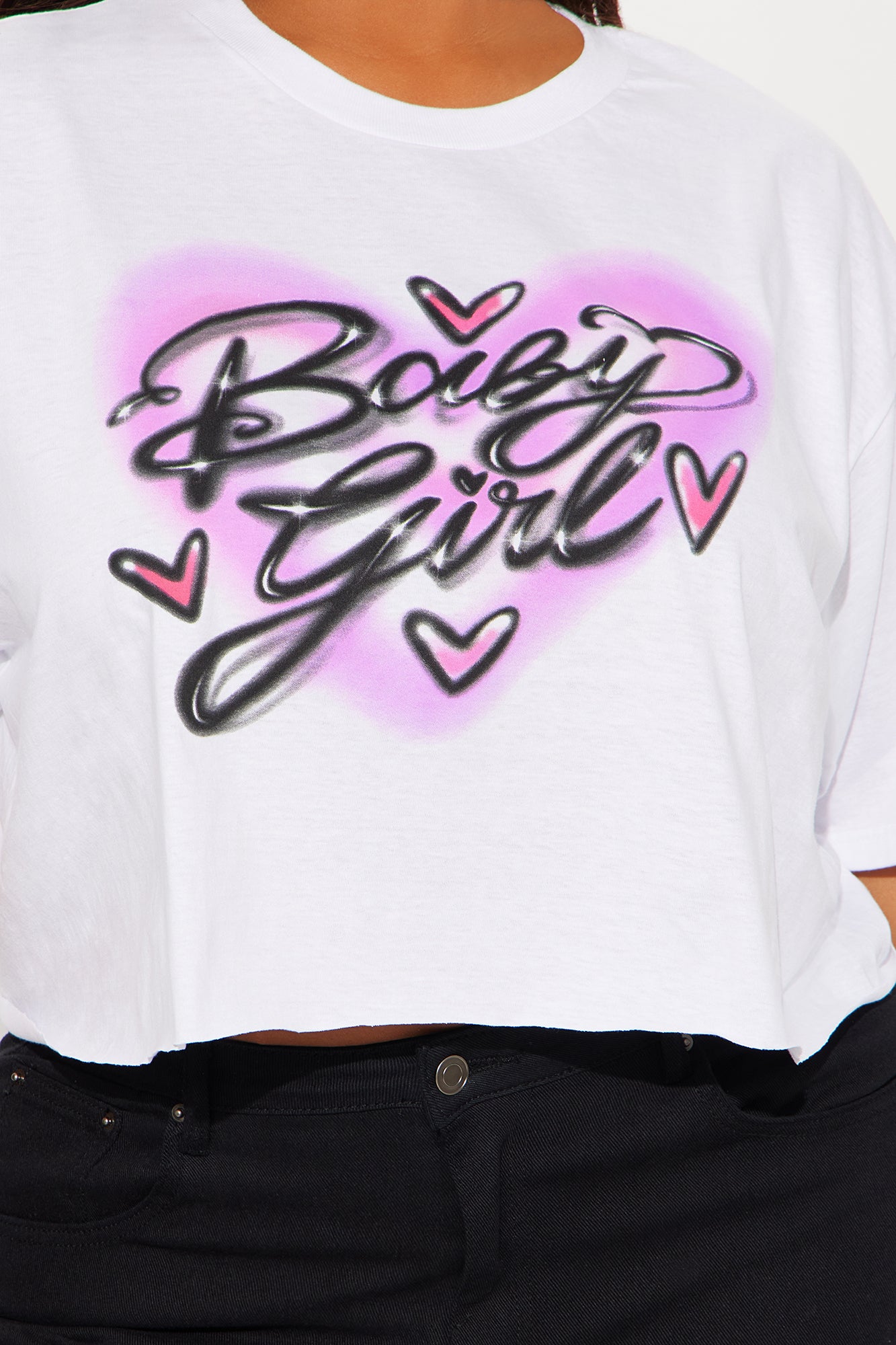 Baby Girl Airbrush Oversized Tee - White - Image 6