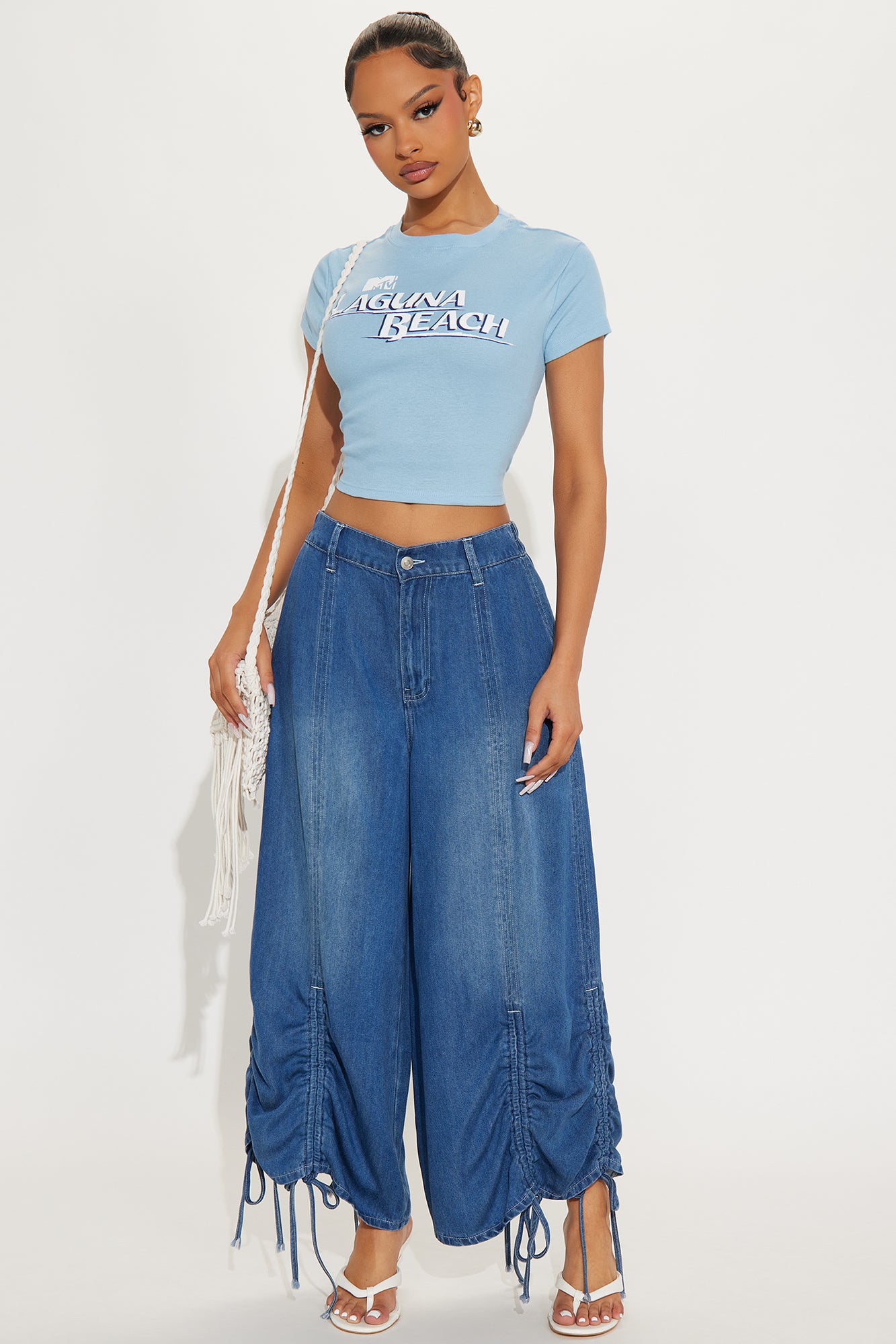 Laguna Beach Baby Tee - Light Blue - Image 3
