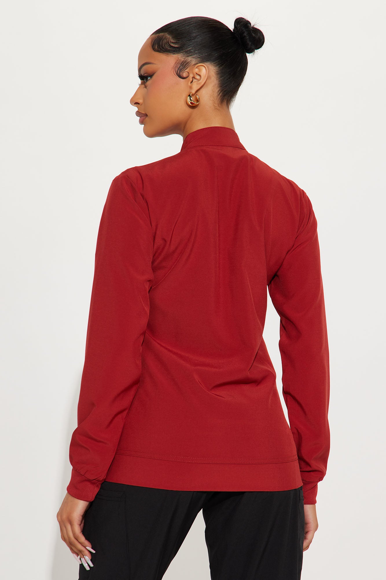 On The Daily Scrub Uniform Zip Up Jacket - Rust - Image 3