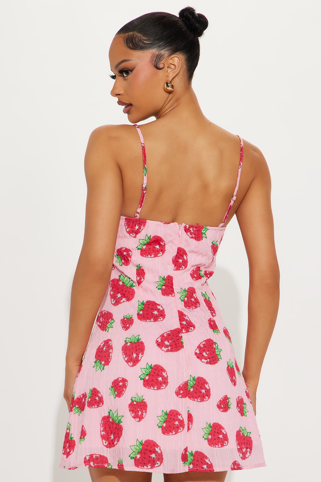Strawberry Dreams Chiffon Micro Mini Dress - Pink/combo - Image 3