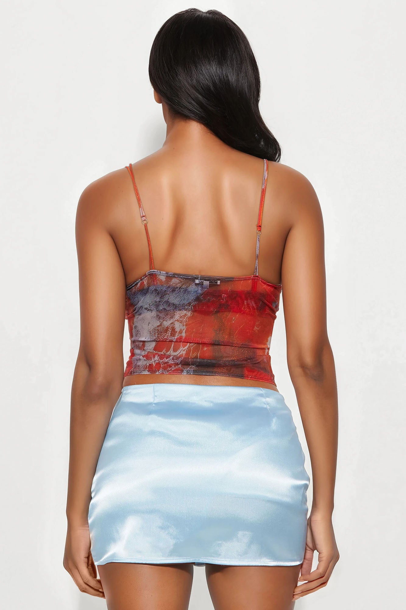 Vacay Cove Mesh Cut Out Top - Multi Color - Image 3