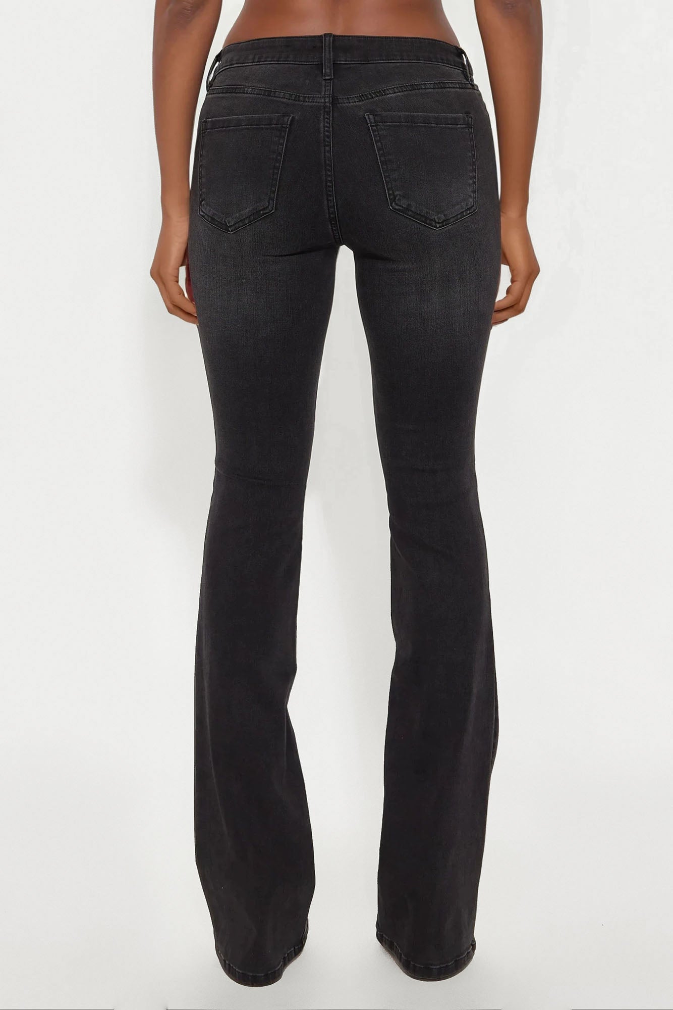 Tall Jessie Mid Rise Distressed Bootcut Jean - Black - Image 3